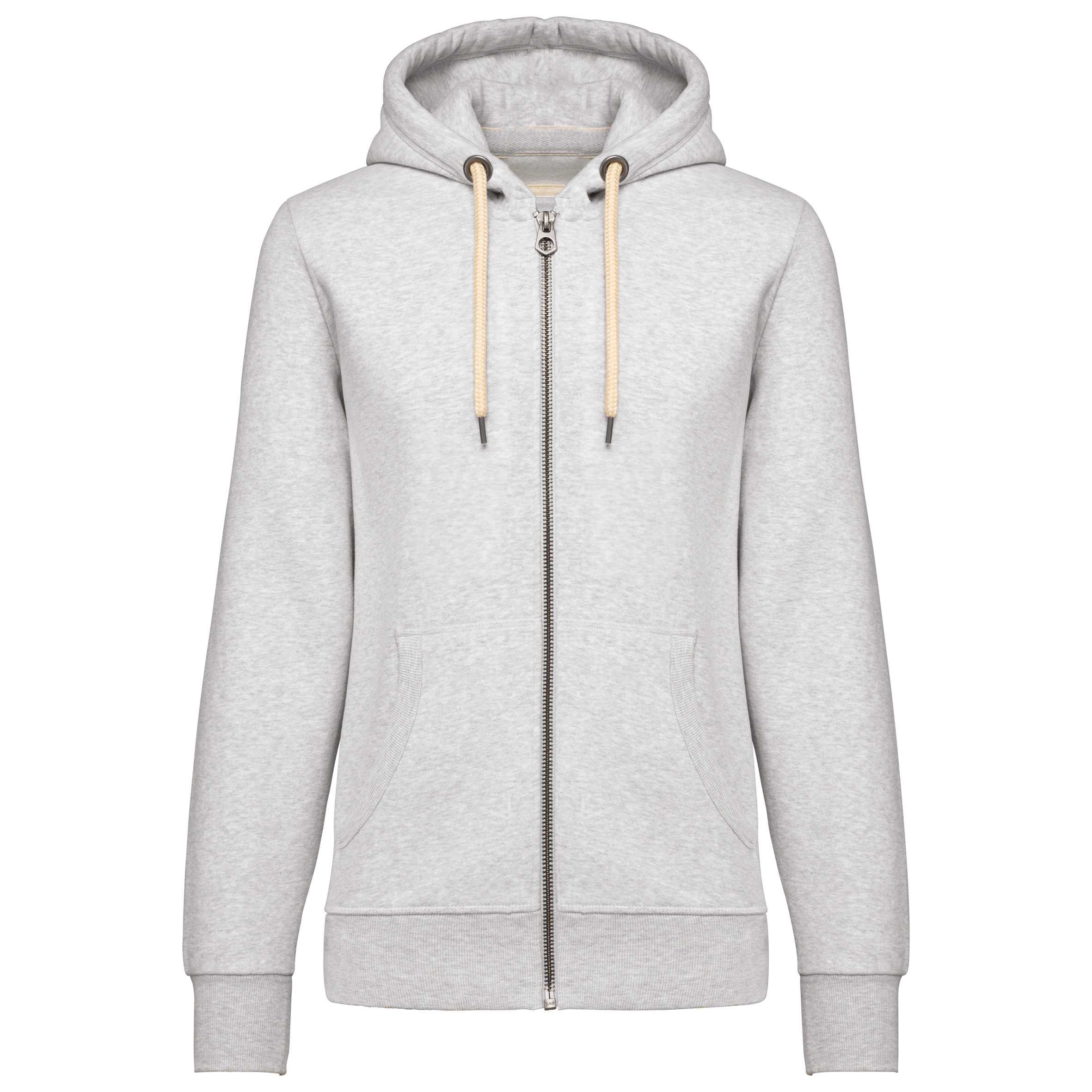 Sudadera vintage - cremallera y capucha mujer Ash Heather