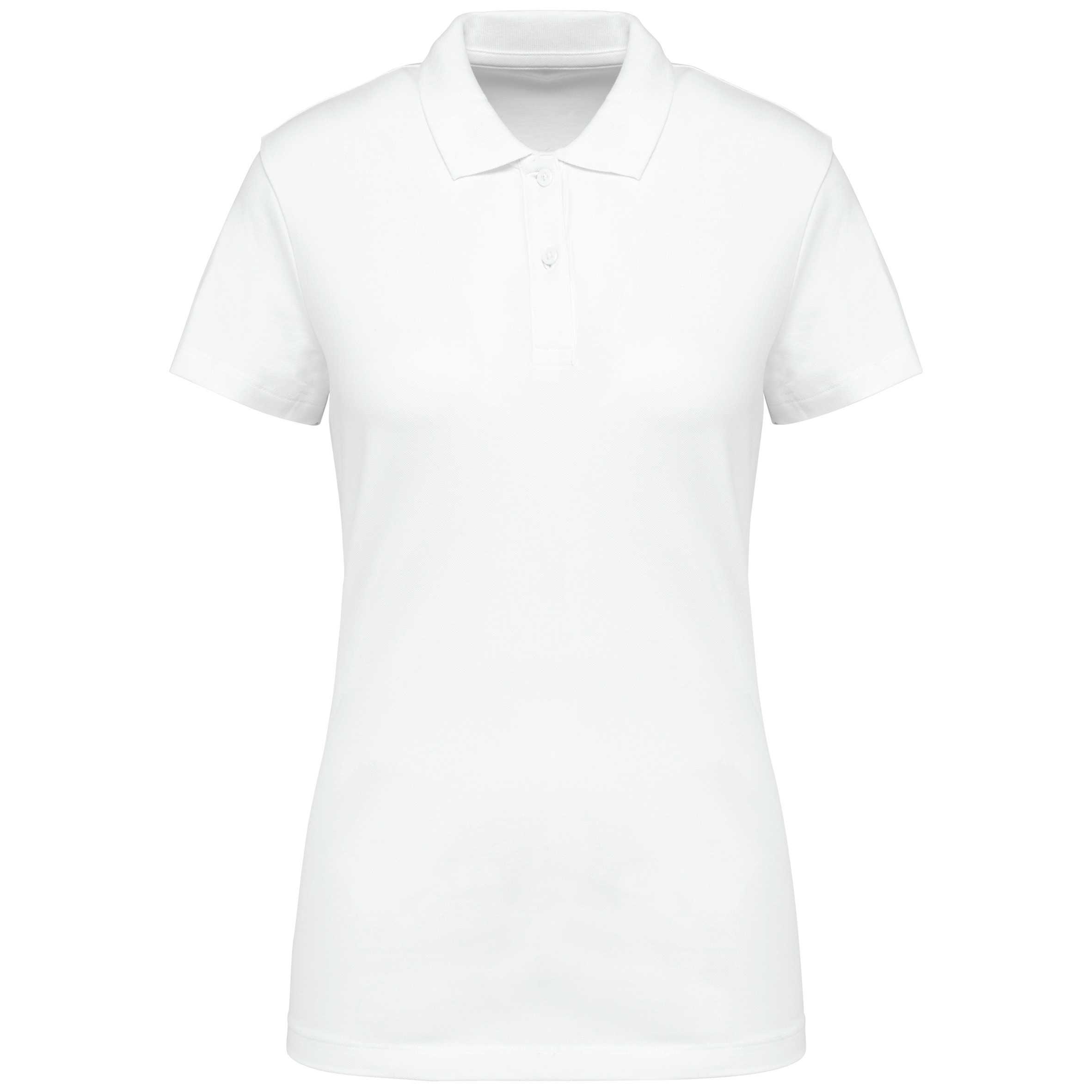 Polo Supima® manga corta mujer White