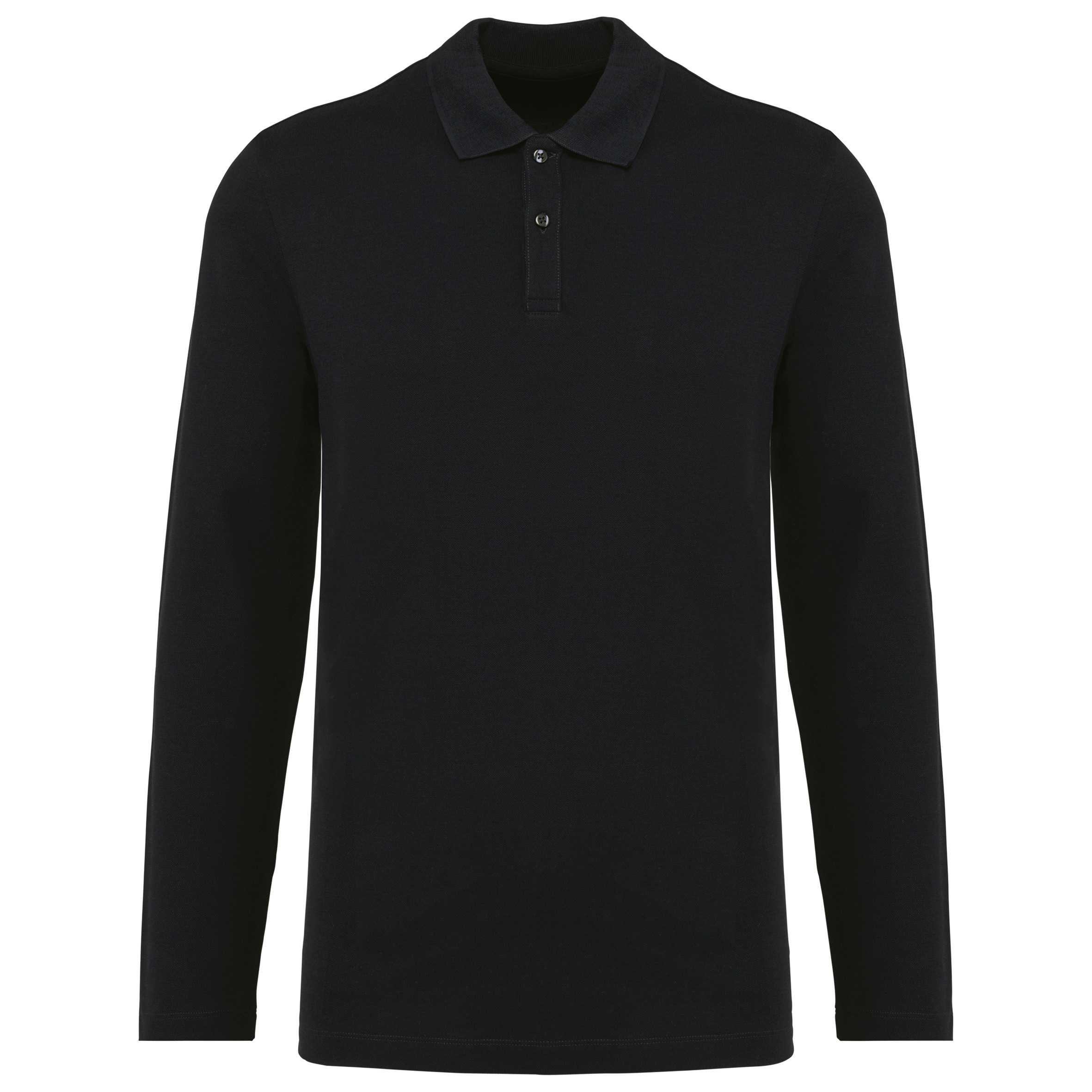 Polo Supima® manga larga hombre Black