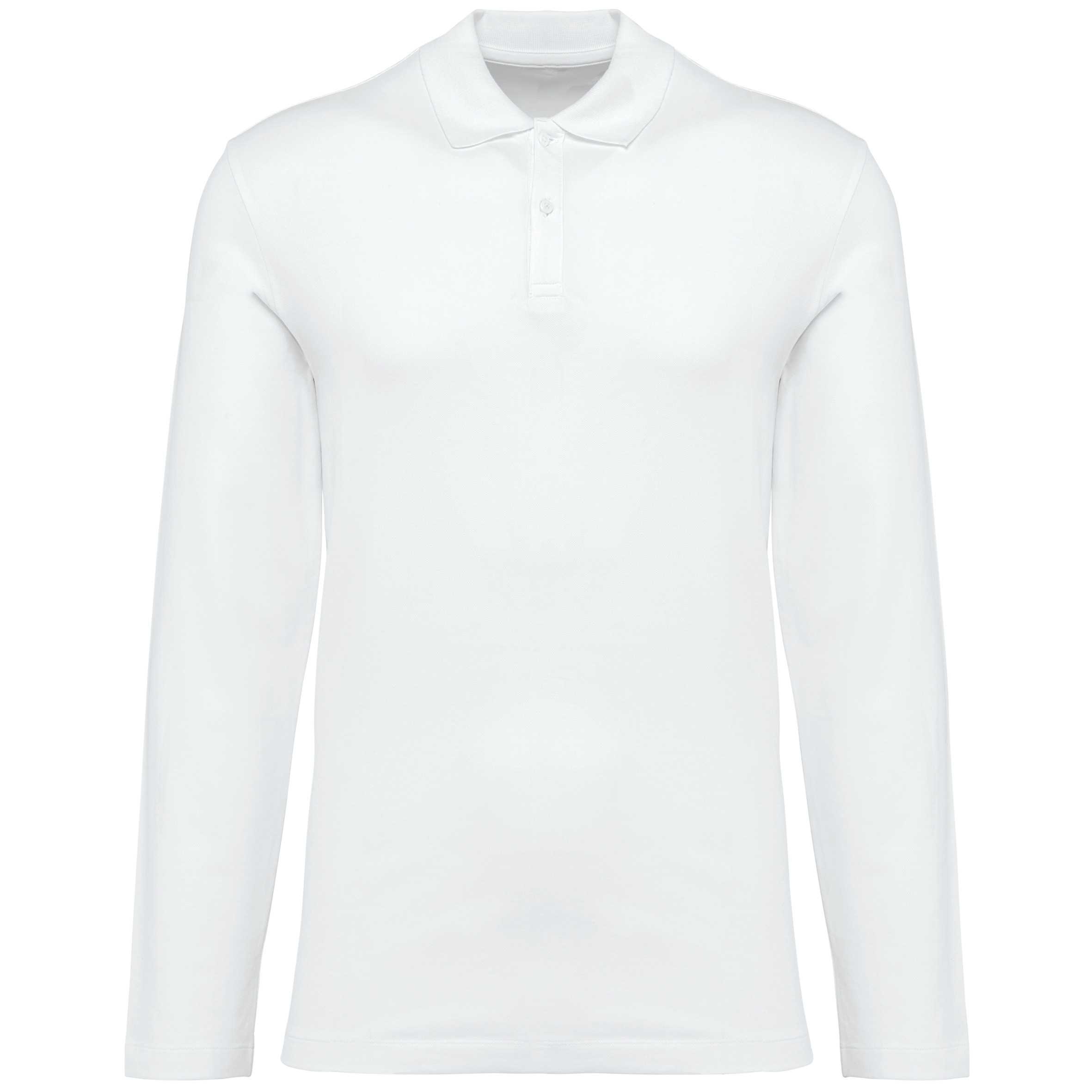 Polo Supima® manga larga hombre White