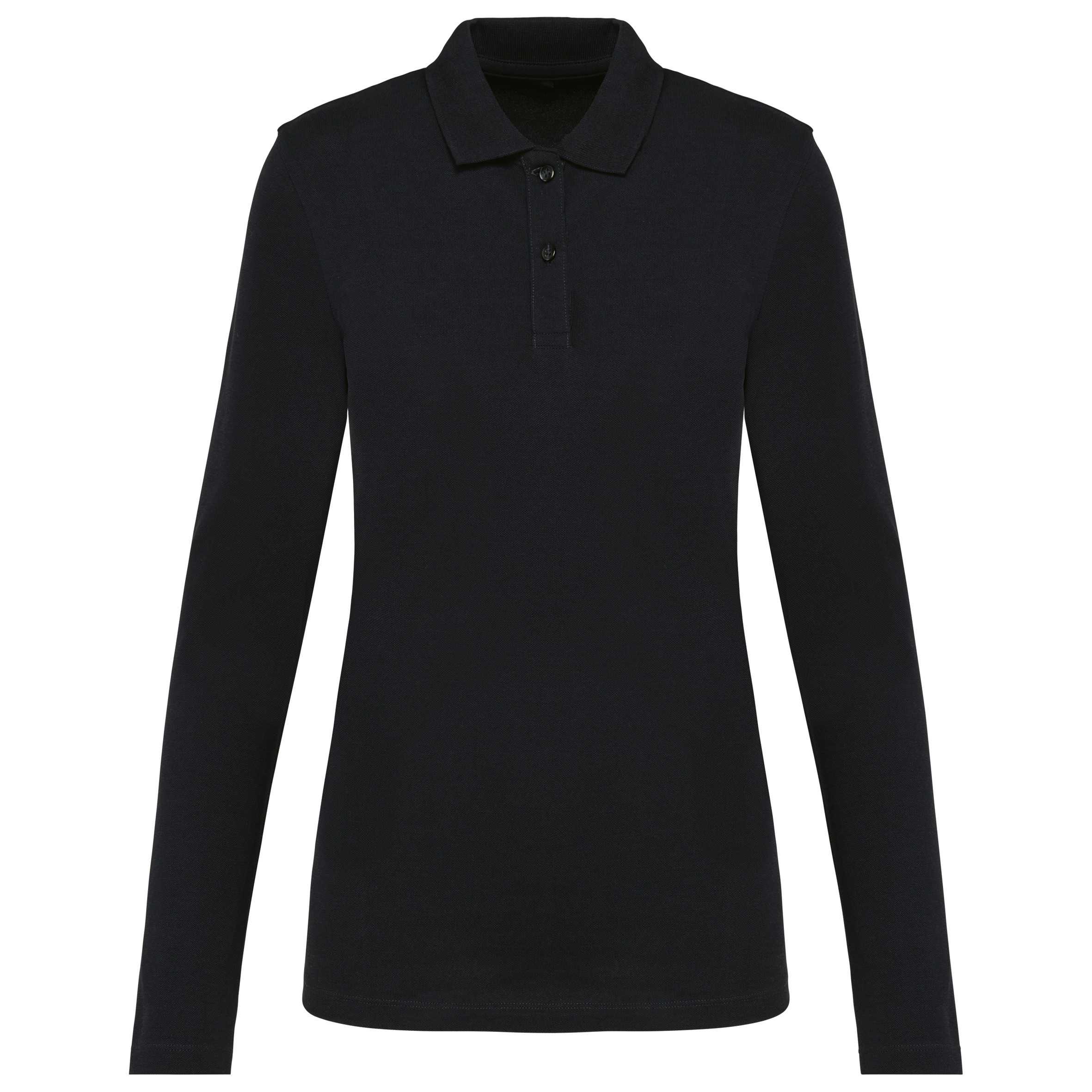 Polo Supima® manga larga mujer Black