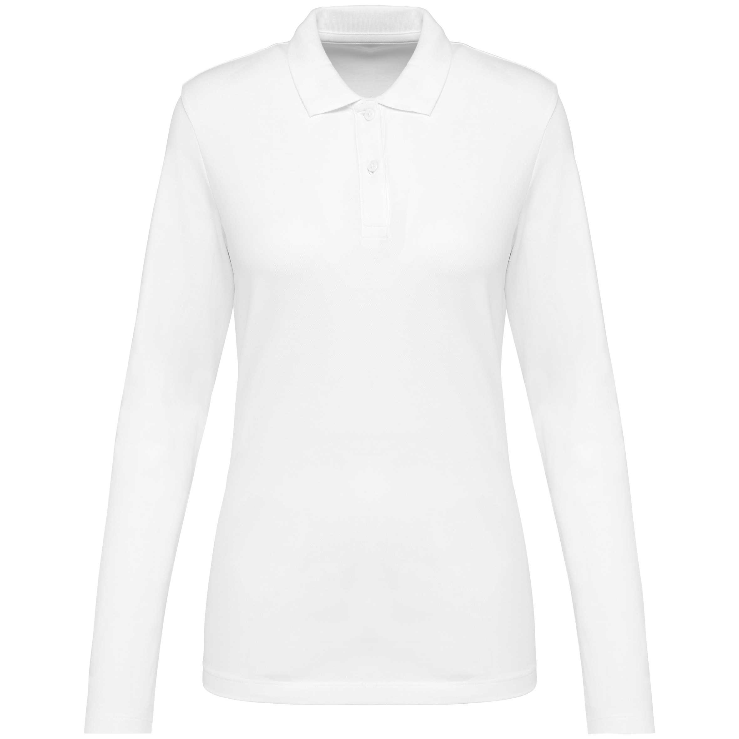 Polo Supima® manga larga mujer White