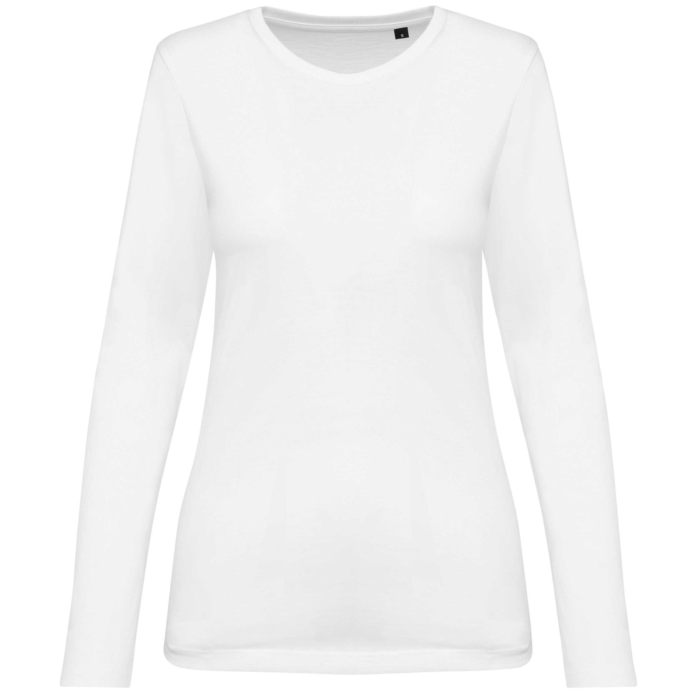 Camiseta Supima® cuello redondo manga larga mujer White