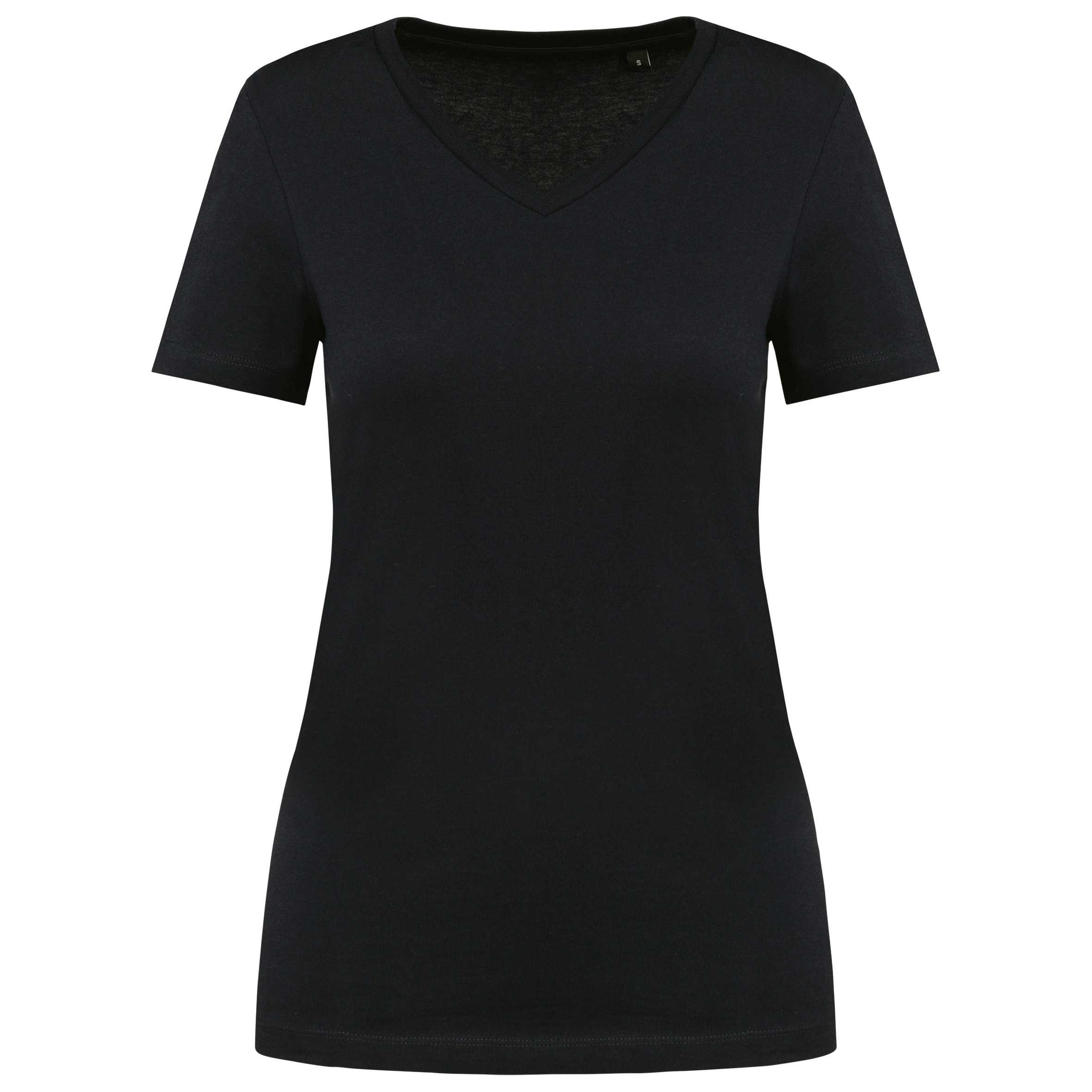 Camiseta Supima® cuello de pico manga corta mujer Black