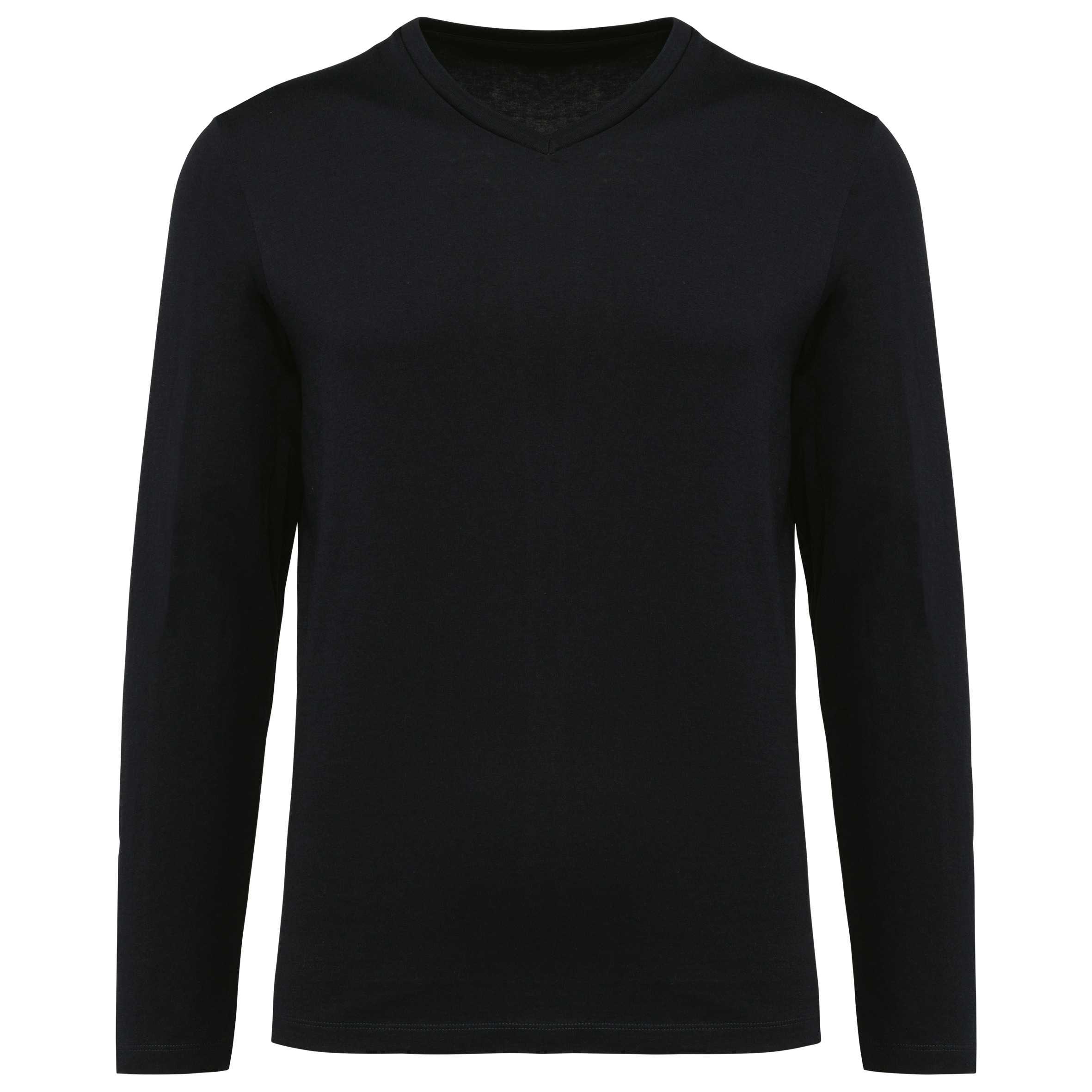 Camiseta Supima® cuello de pico manga larga hombre Black