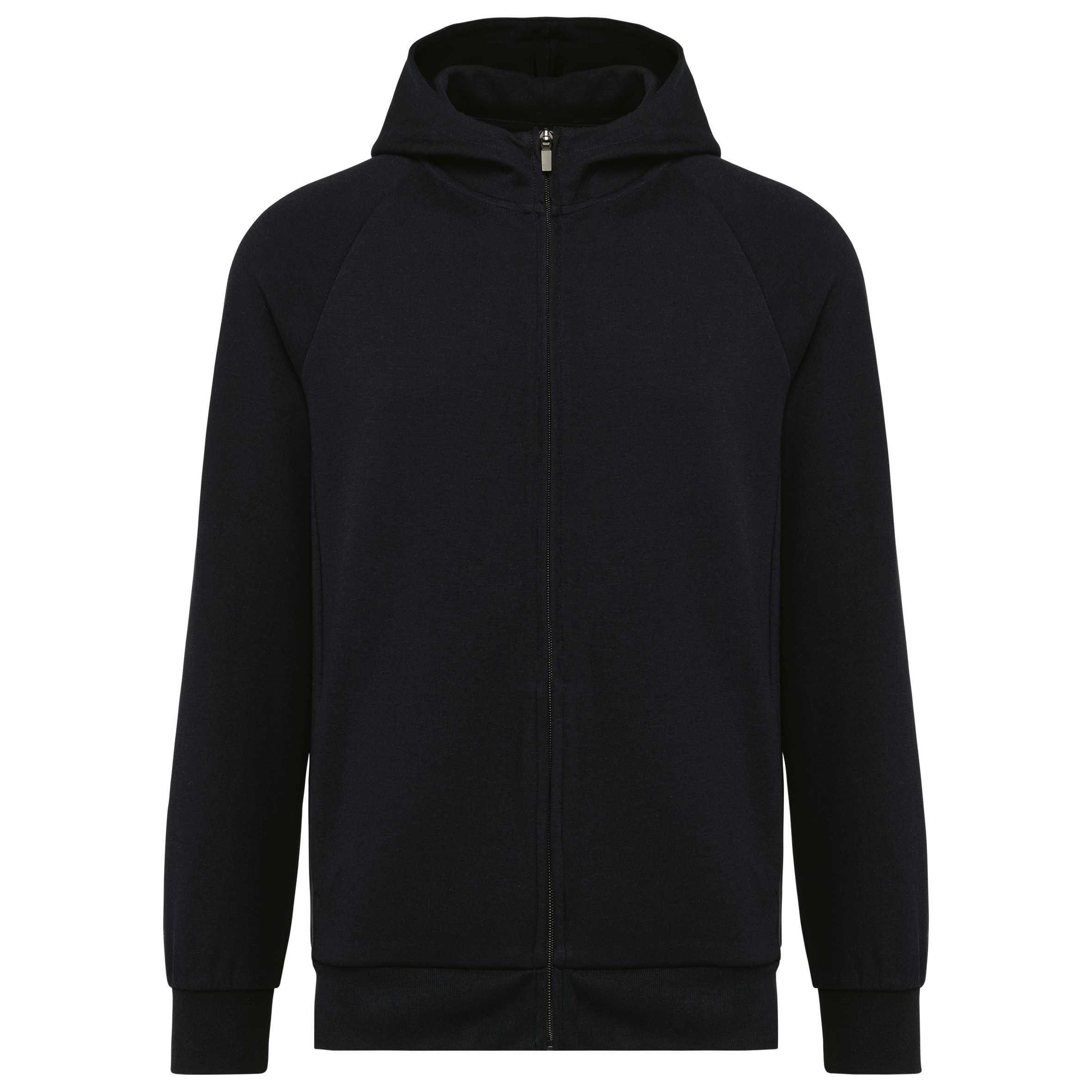 Chaqueta con cremallera y capucha hombre Black