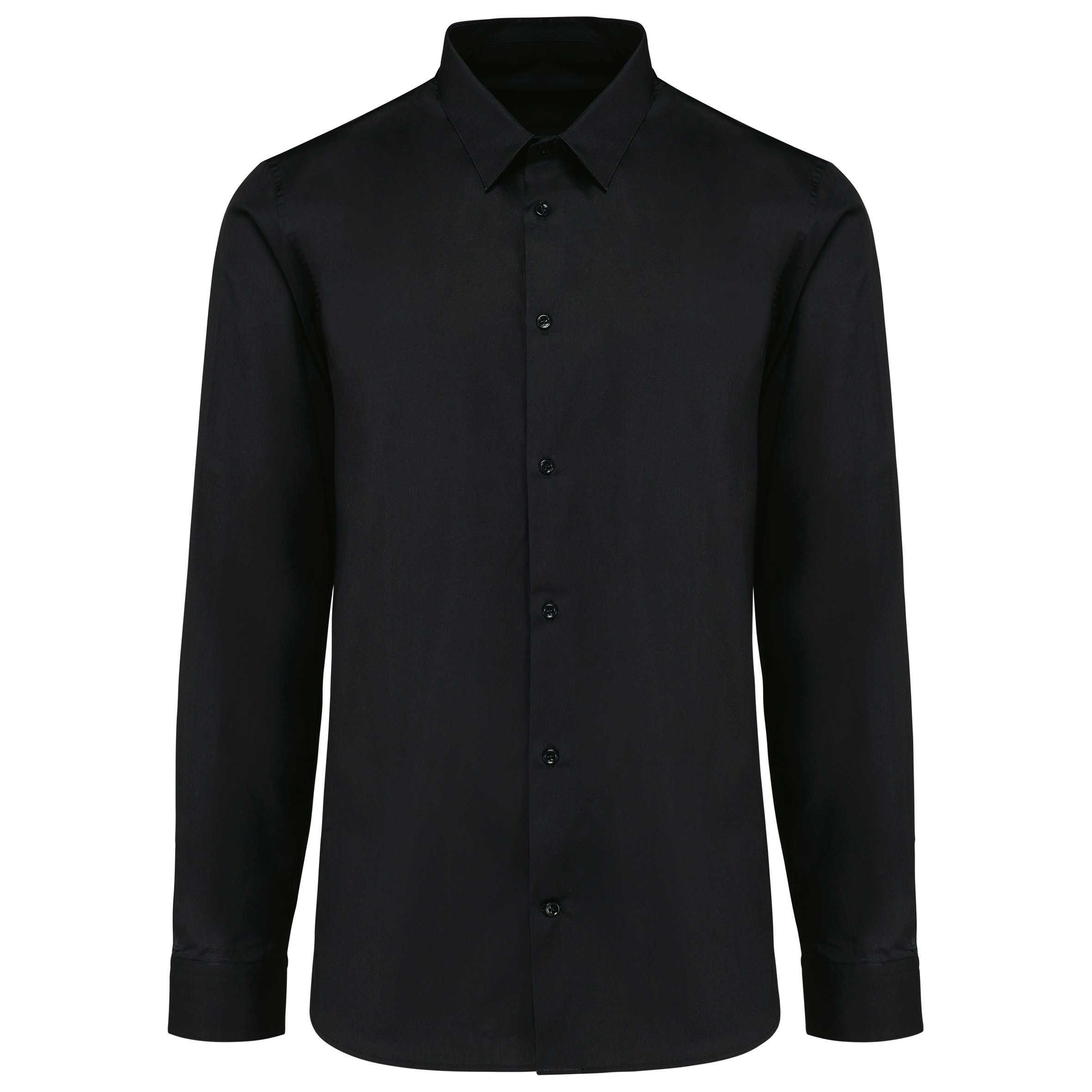 Camisa popelina manga larga hombre Black