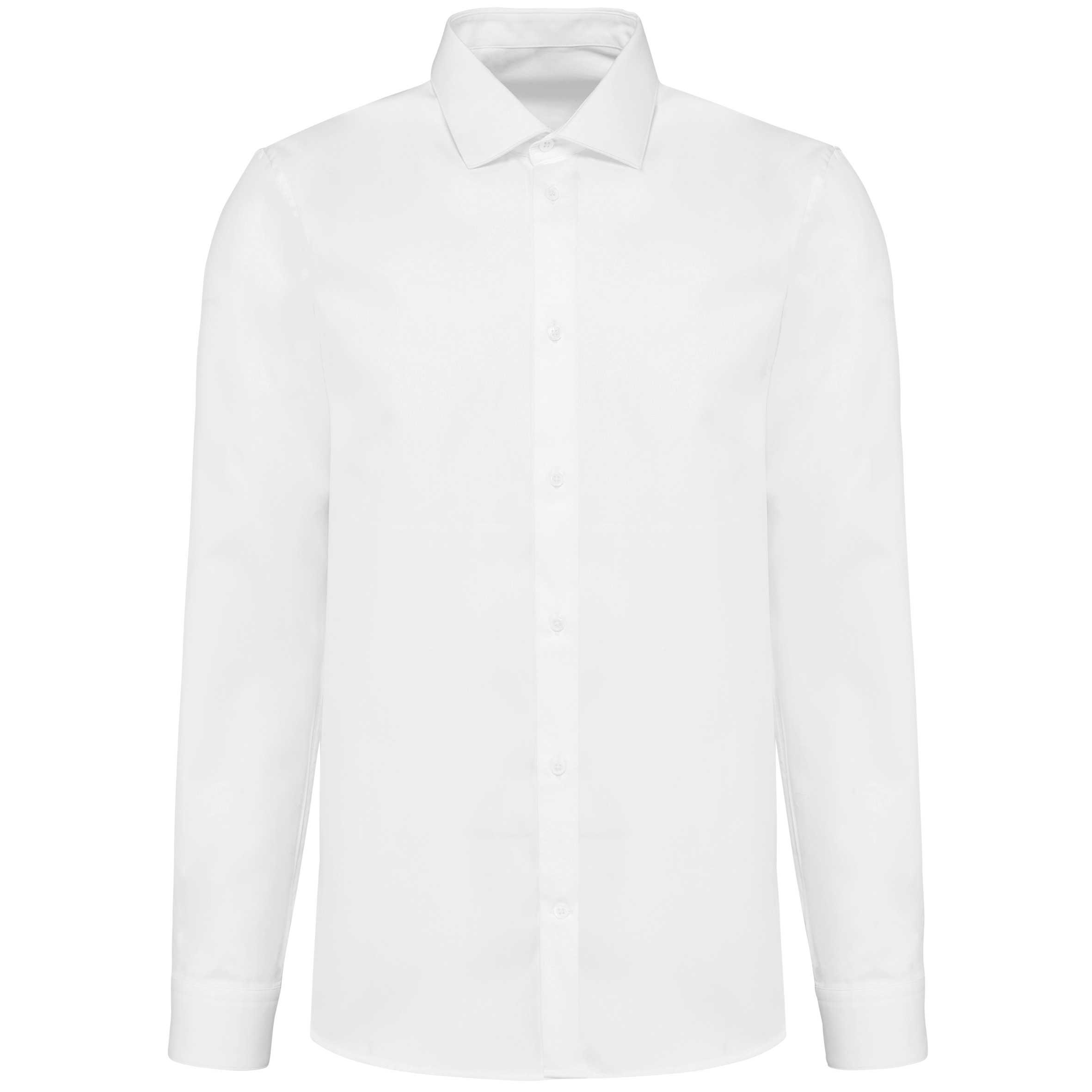 Camisa popelina manga larga hombre White