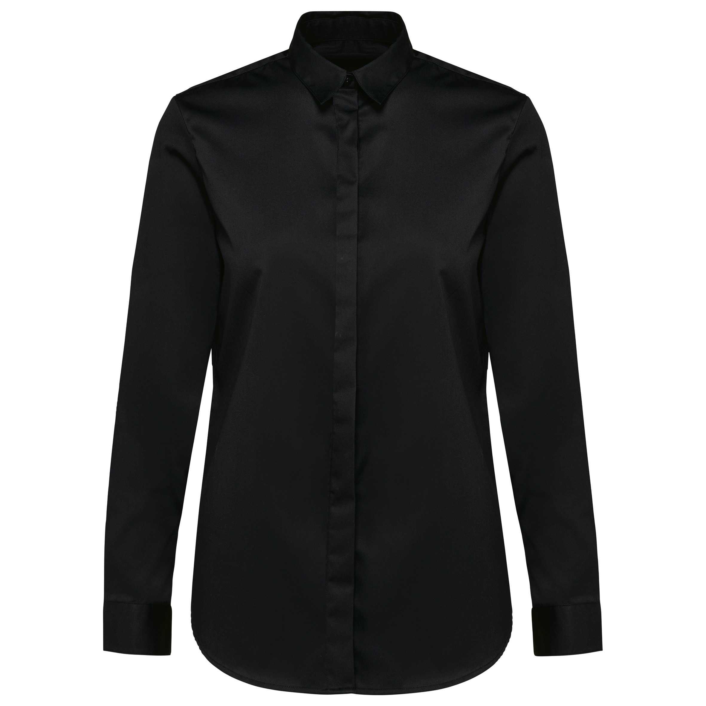 Camisa sarga manga larga mujer Black