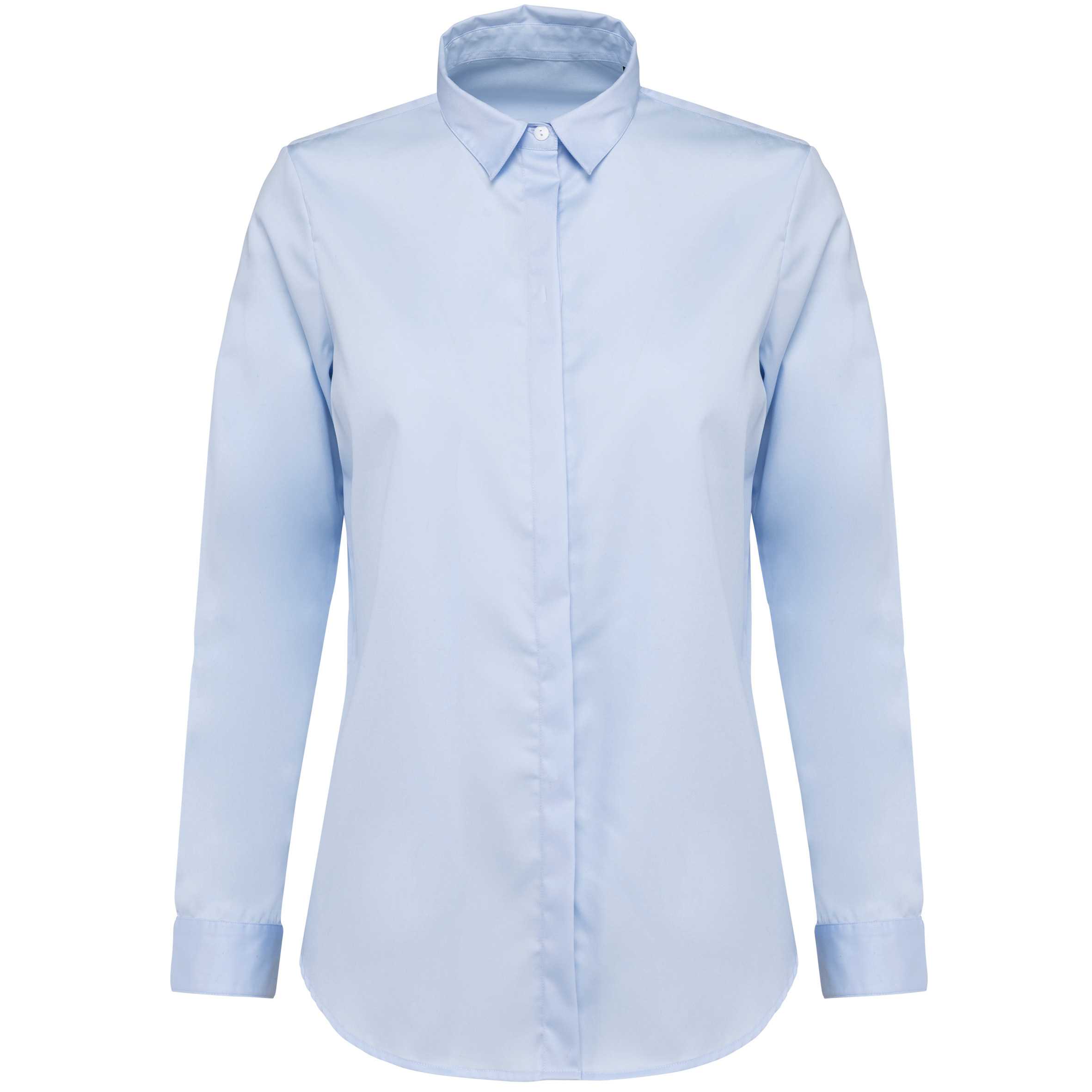 Camisa sarga manga larga mujer Essential Light Blue