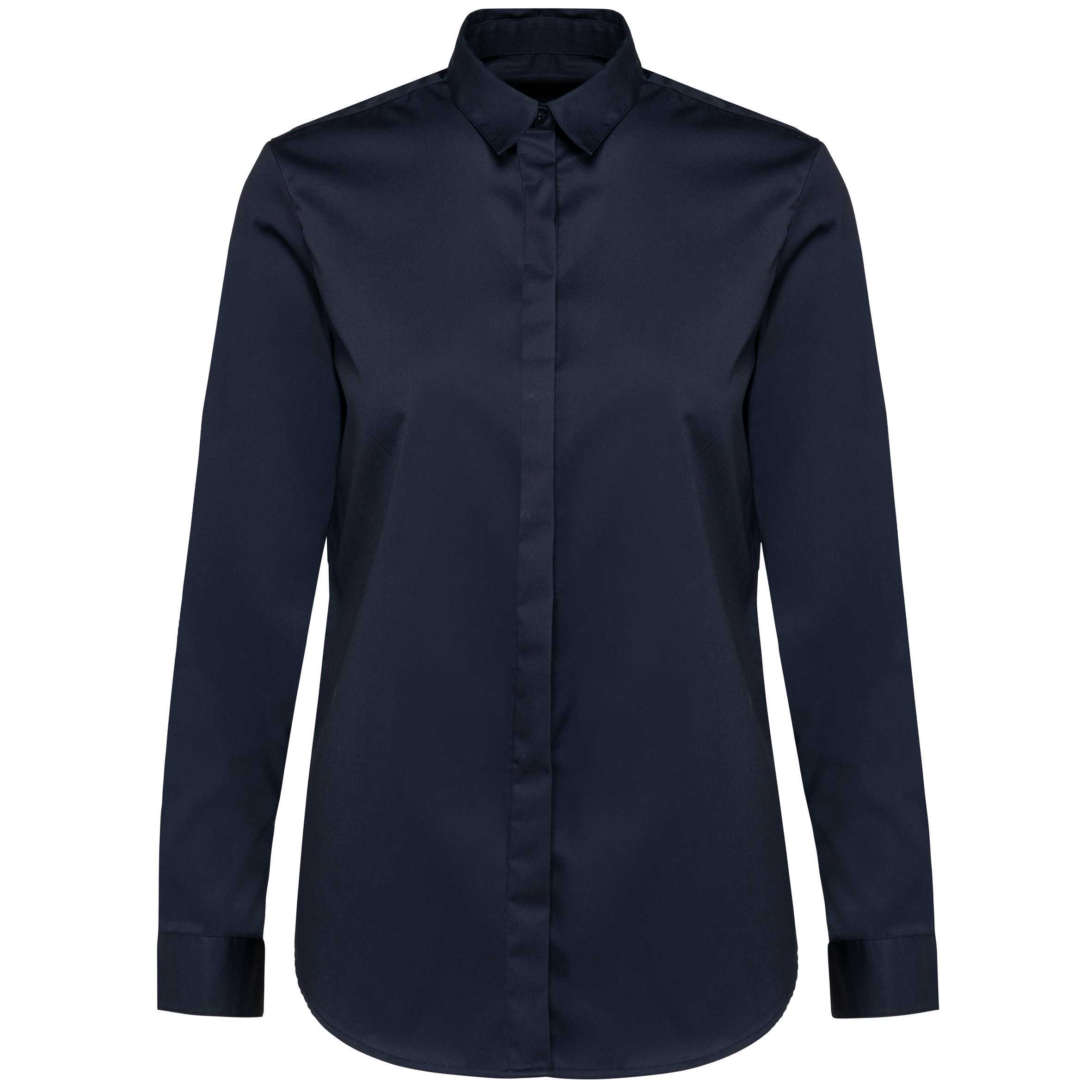 Camisa sarga manga larga mujer Navy