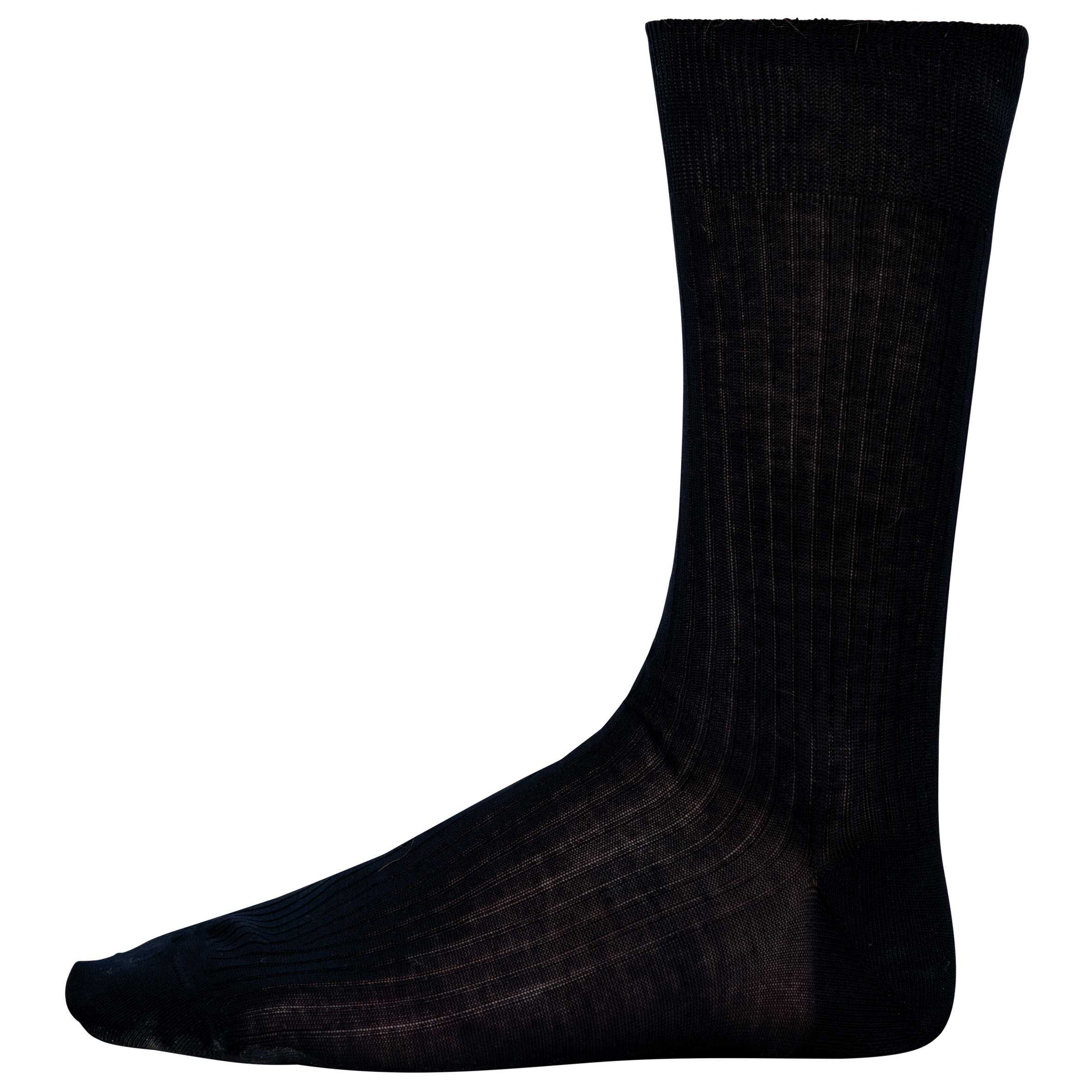 Calcetines algodón hilo Escocia canalé 4 x 2 hombre Navy