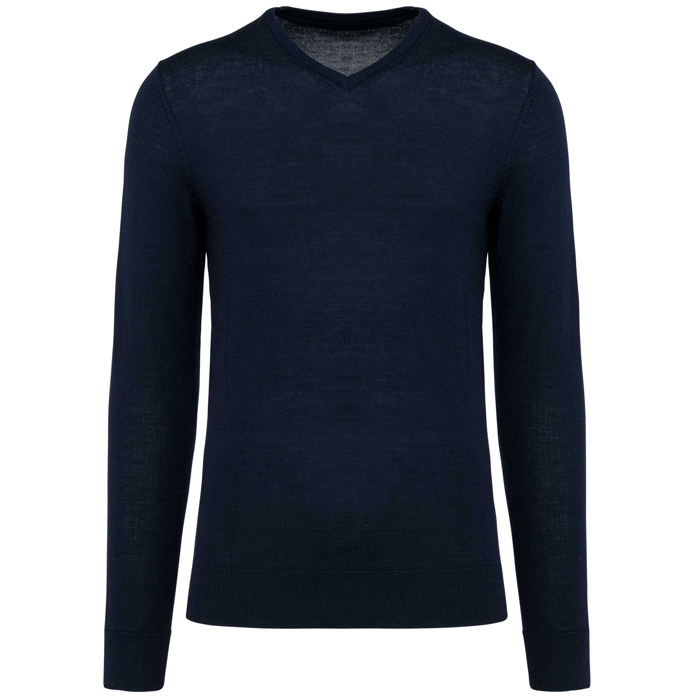 Jersey lana merina cuello de pico hombre Deep Navy