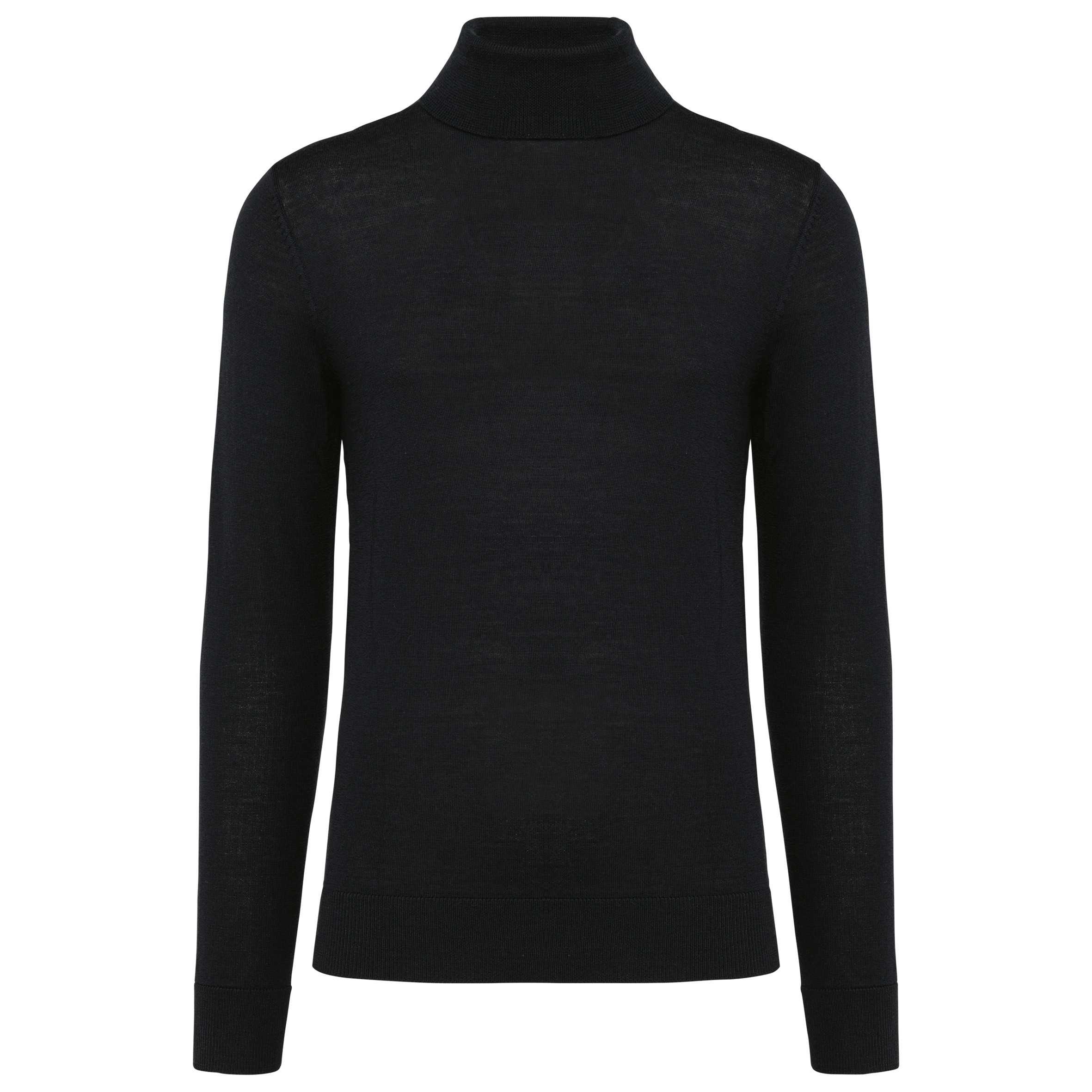 Jersey lana merina cuello vuelto hombre Black