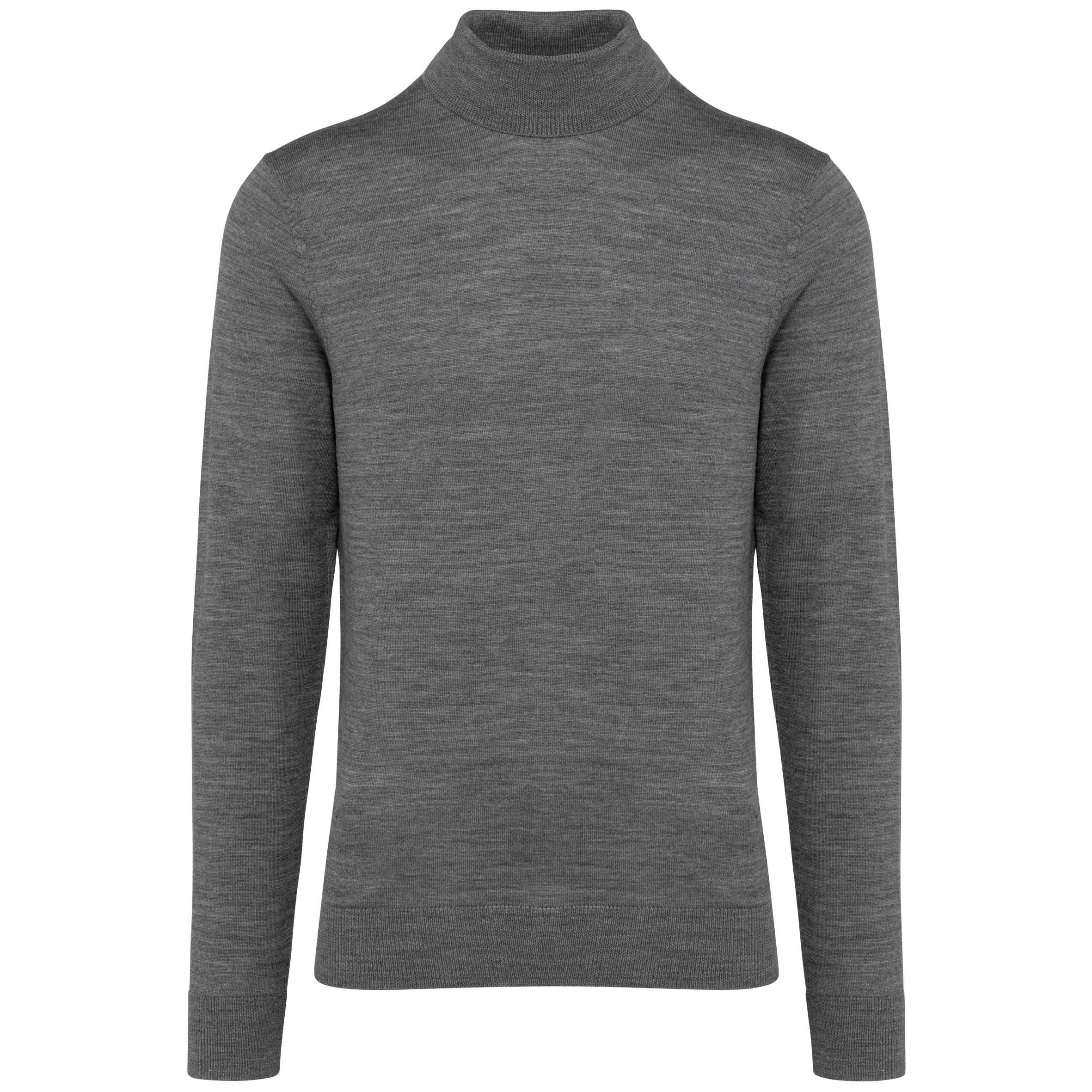 Jersey lana merina cuello vuelto hombre Grey Heather