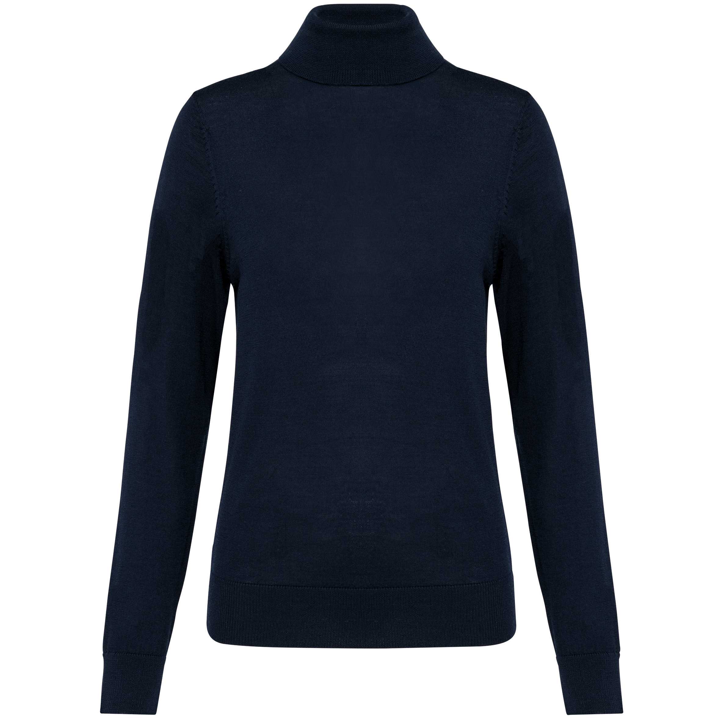 Jersey lana merina cuello vuelto mujer Deep Navy