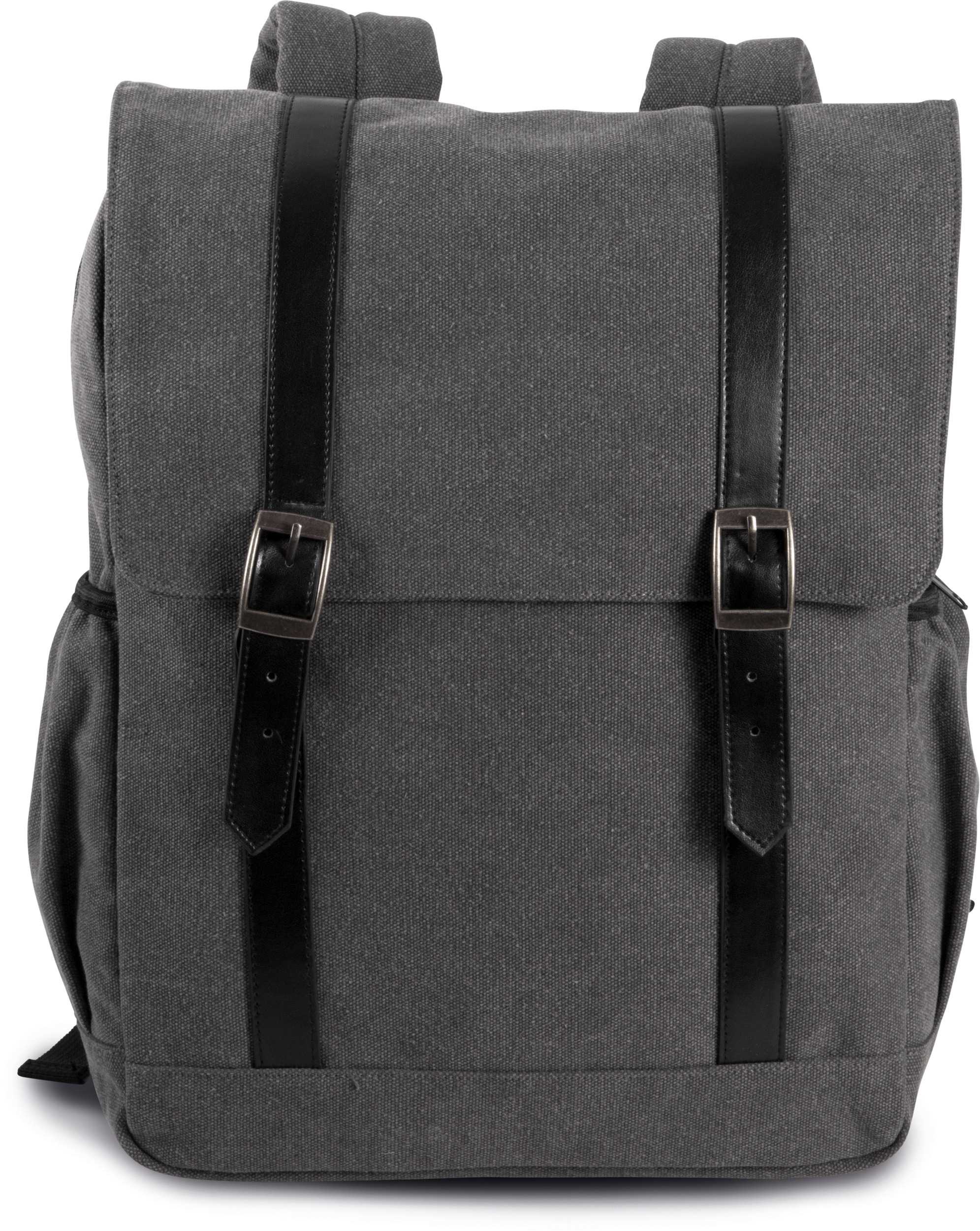 Mochila de canvas con solapa Washed Dark Grey