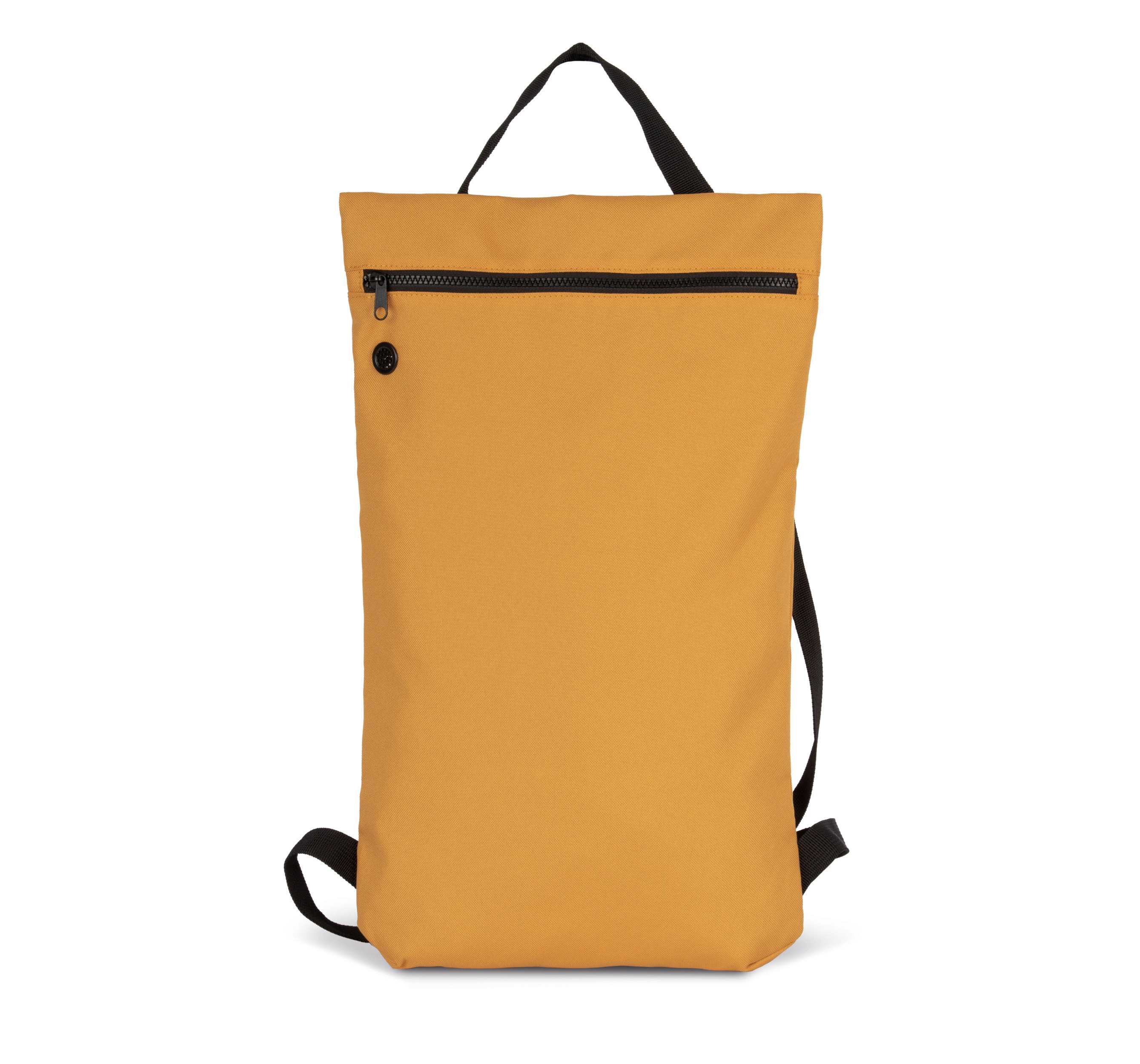 Mochila plana de estilo urbano en material reciclado Cumin Yellow