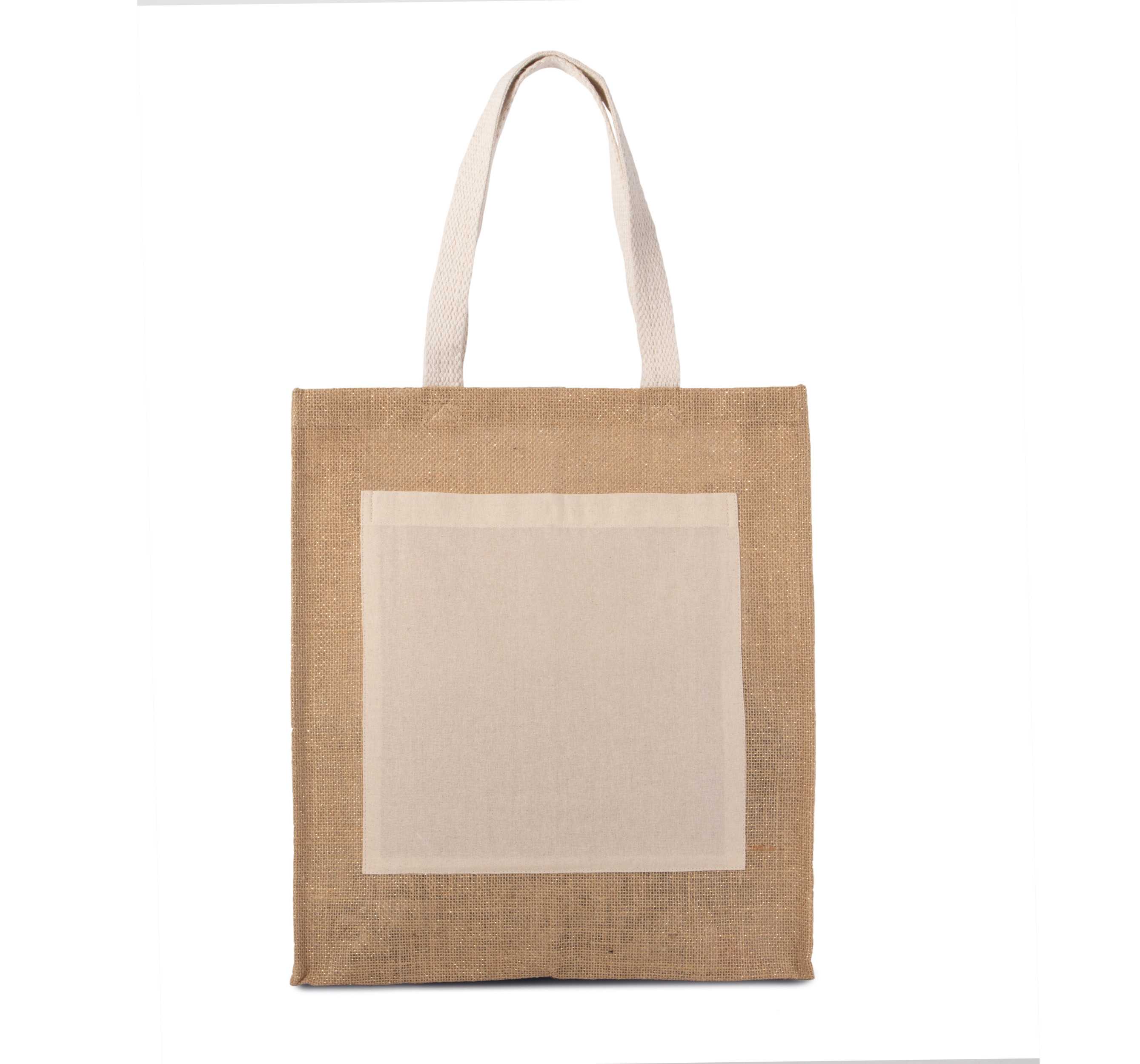 Bolsa shopper de yute Natural / Gold