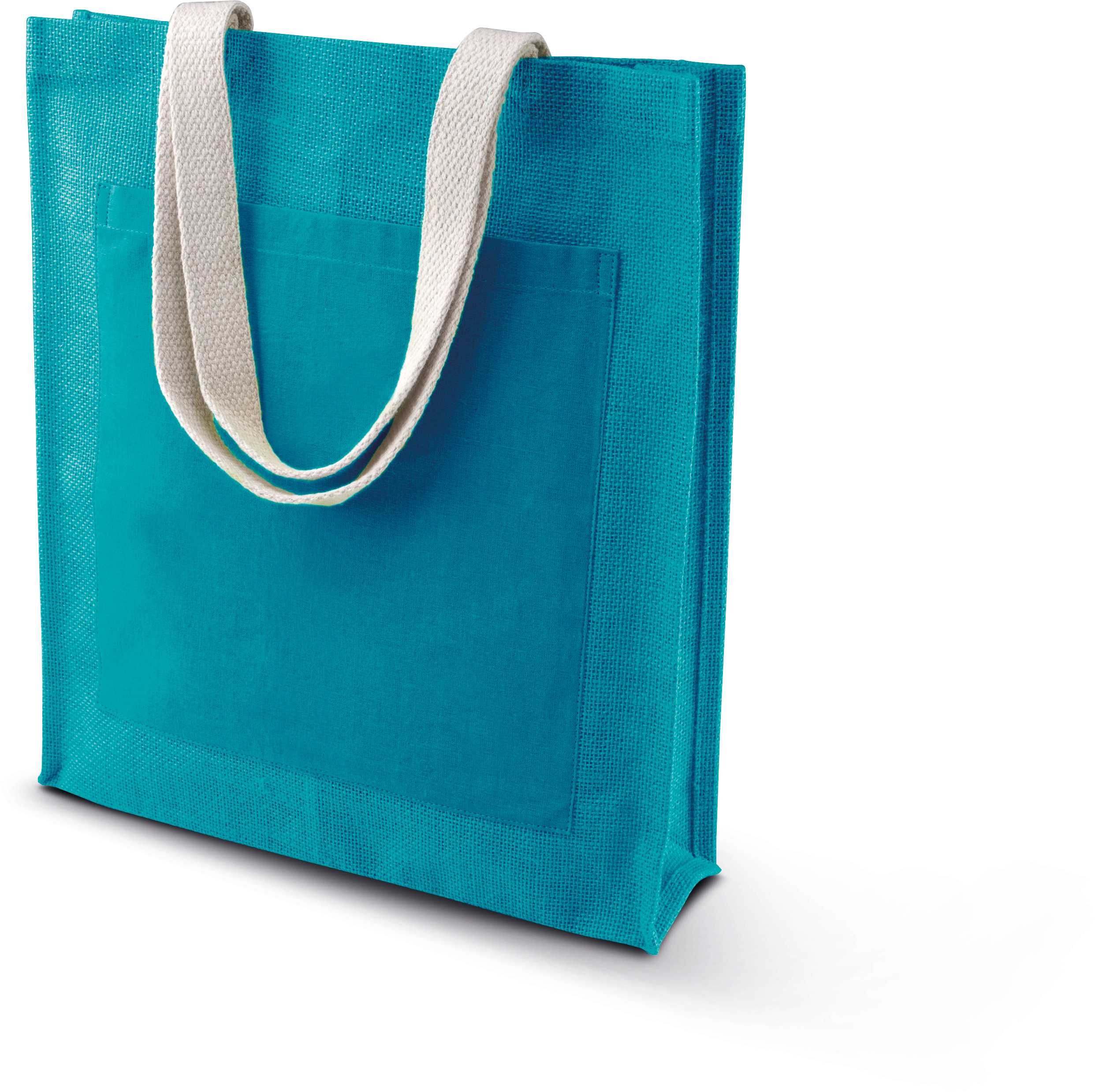 Bolsa shopper de yute Turquoise
