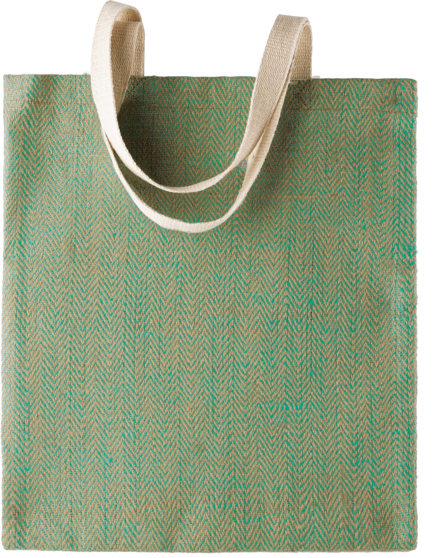Bolsa de yute 100% natural teñida Natural / Water Green