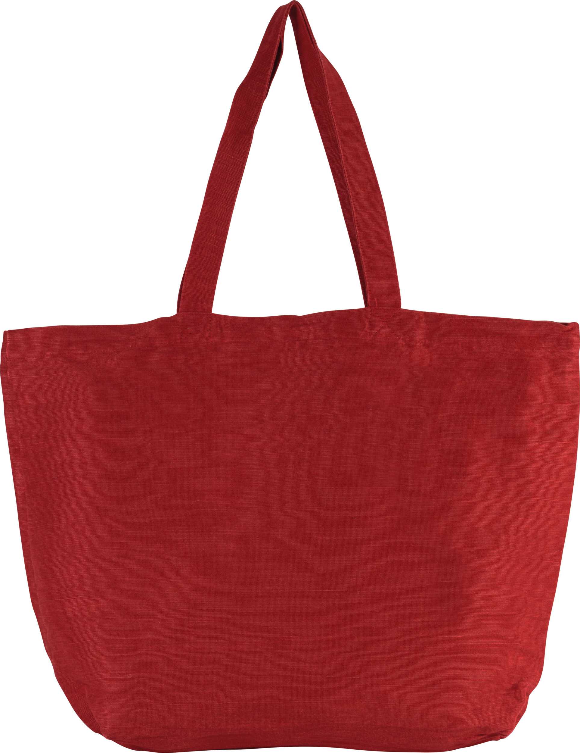 Bolsa grande de juco con forro interior Washed Crimson Red