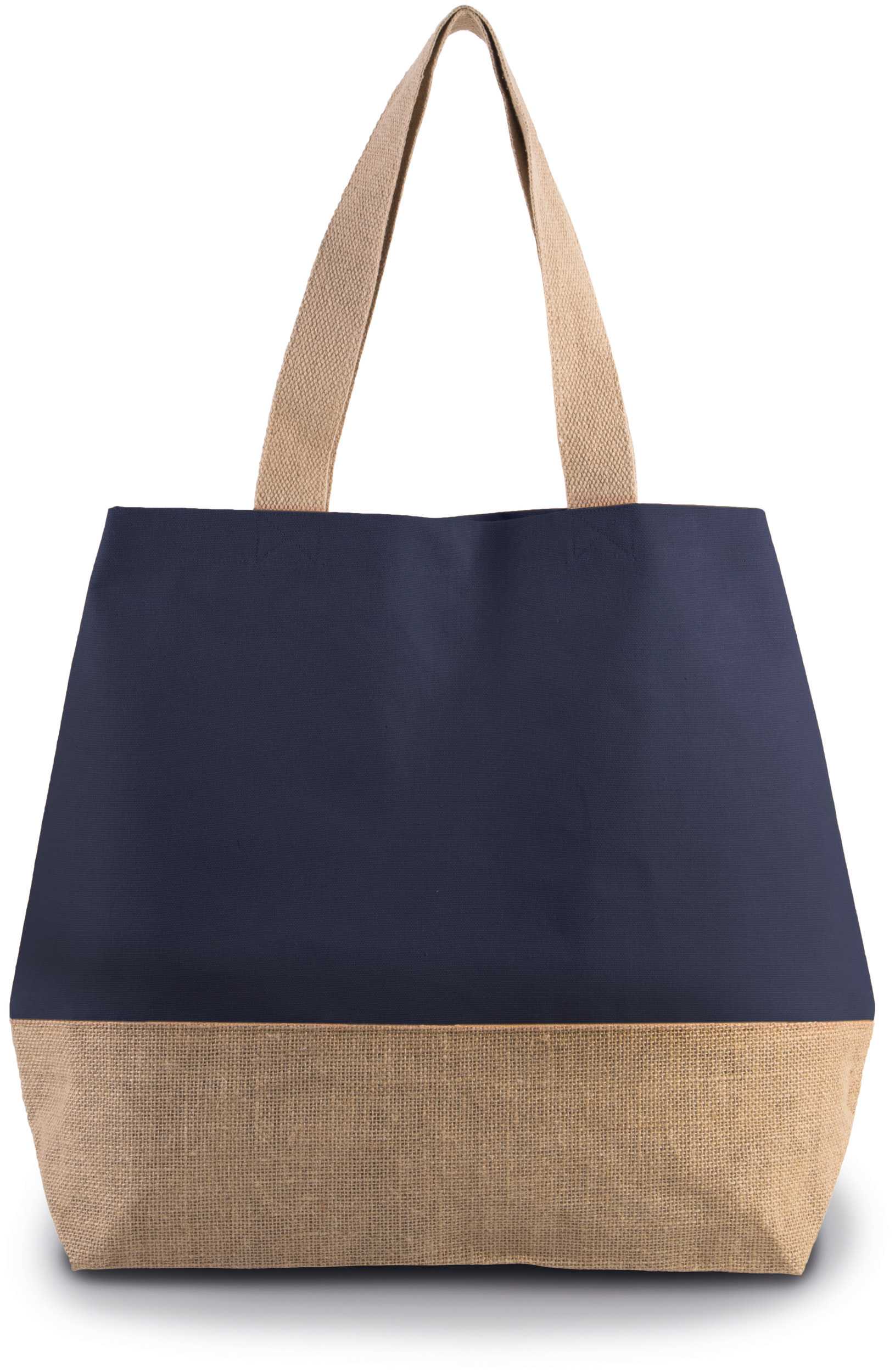 Bolsa shopper de yute & algodón canvas Patriot Blue / Natural