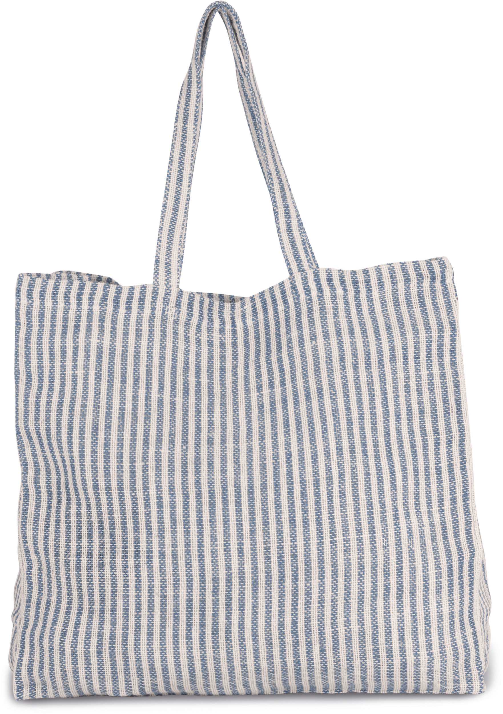 Bolsa de compras de juco a rayas Iris Blue / Natural