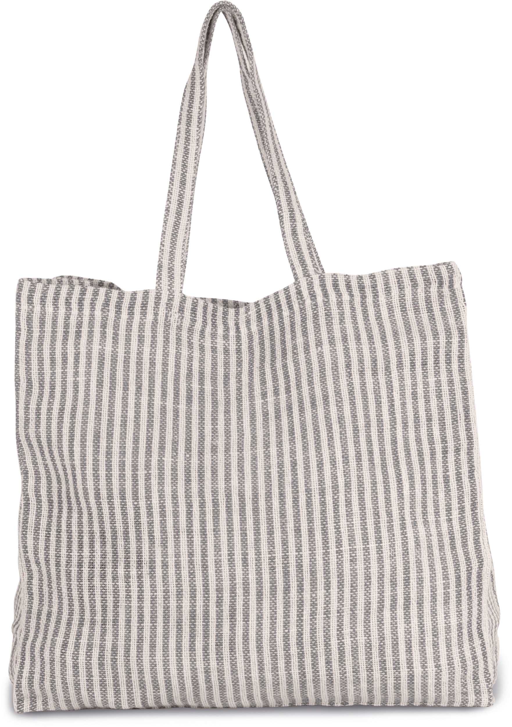 Bolsa de compras de juco a rayas Steel Grey / Natural