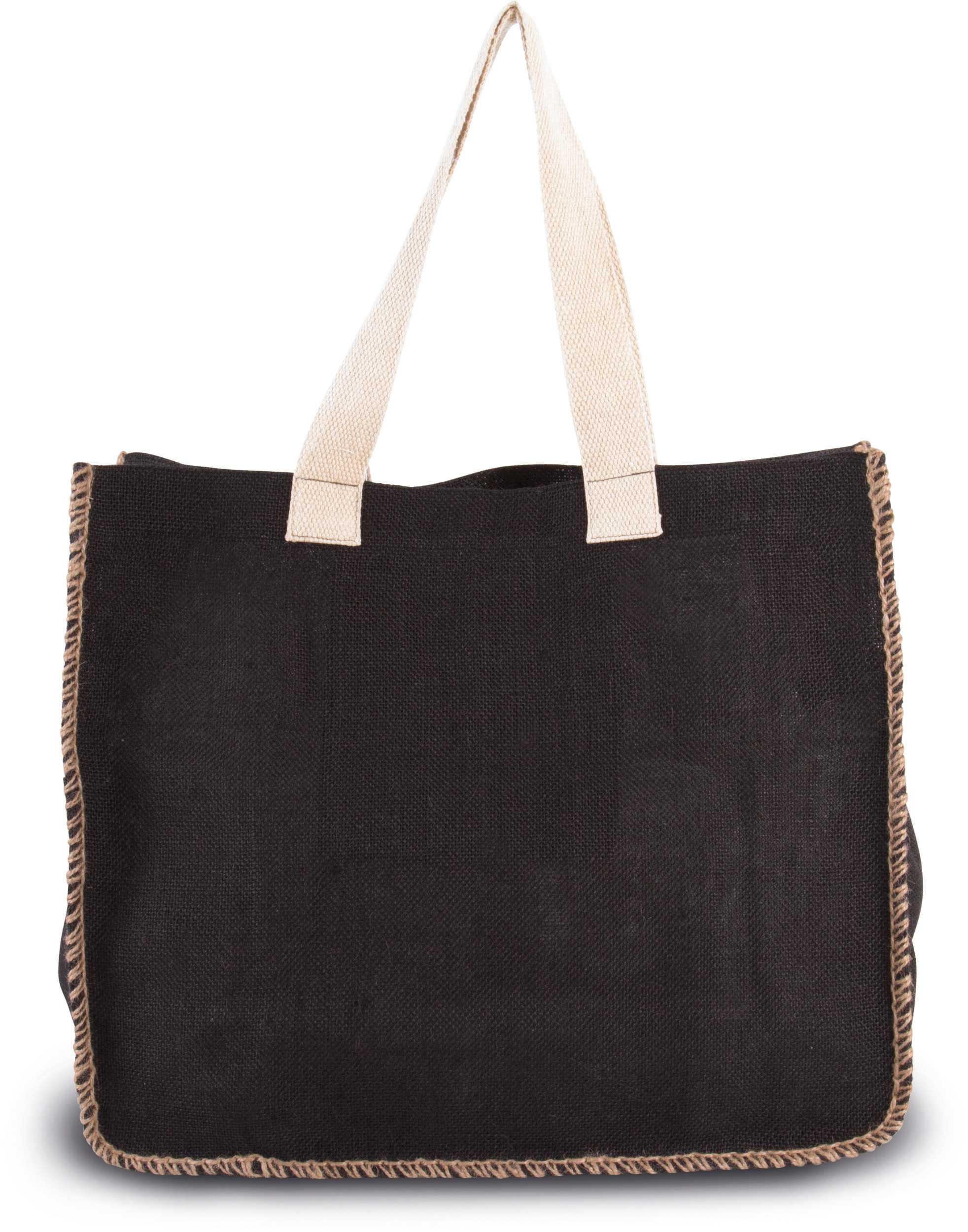 Bolsa de yute con costuras contrastadas Black / Natural
