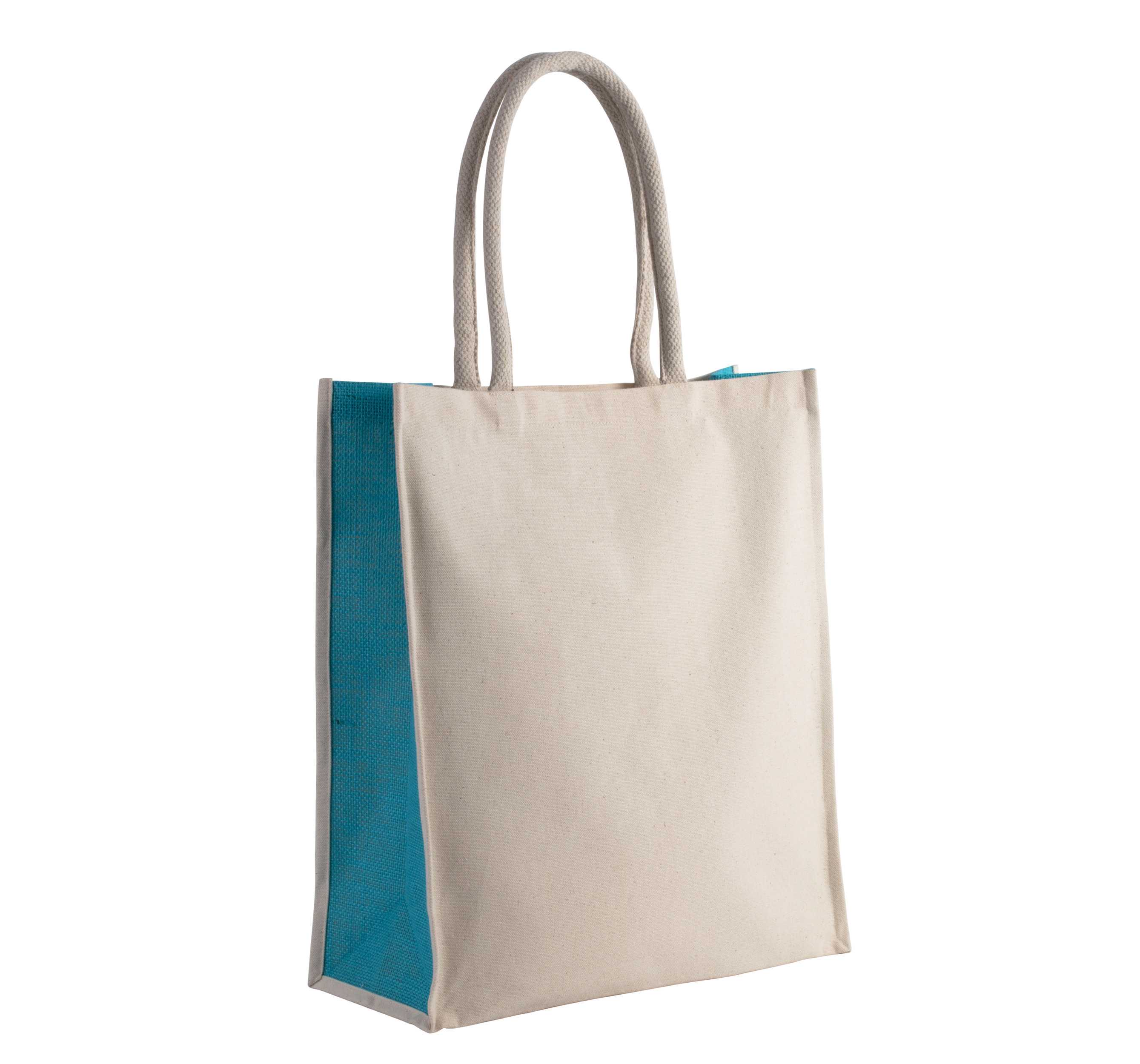 Bolsa de algodón / yute de 23 L Natural / Turquoise