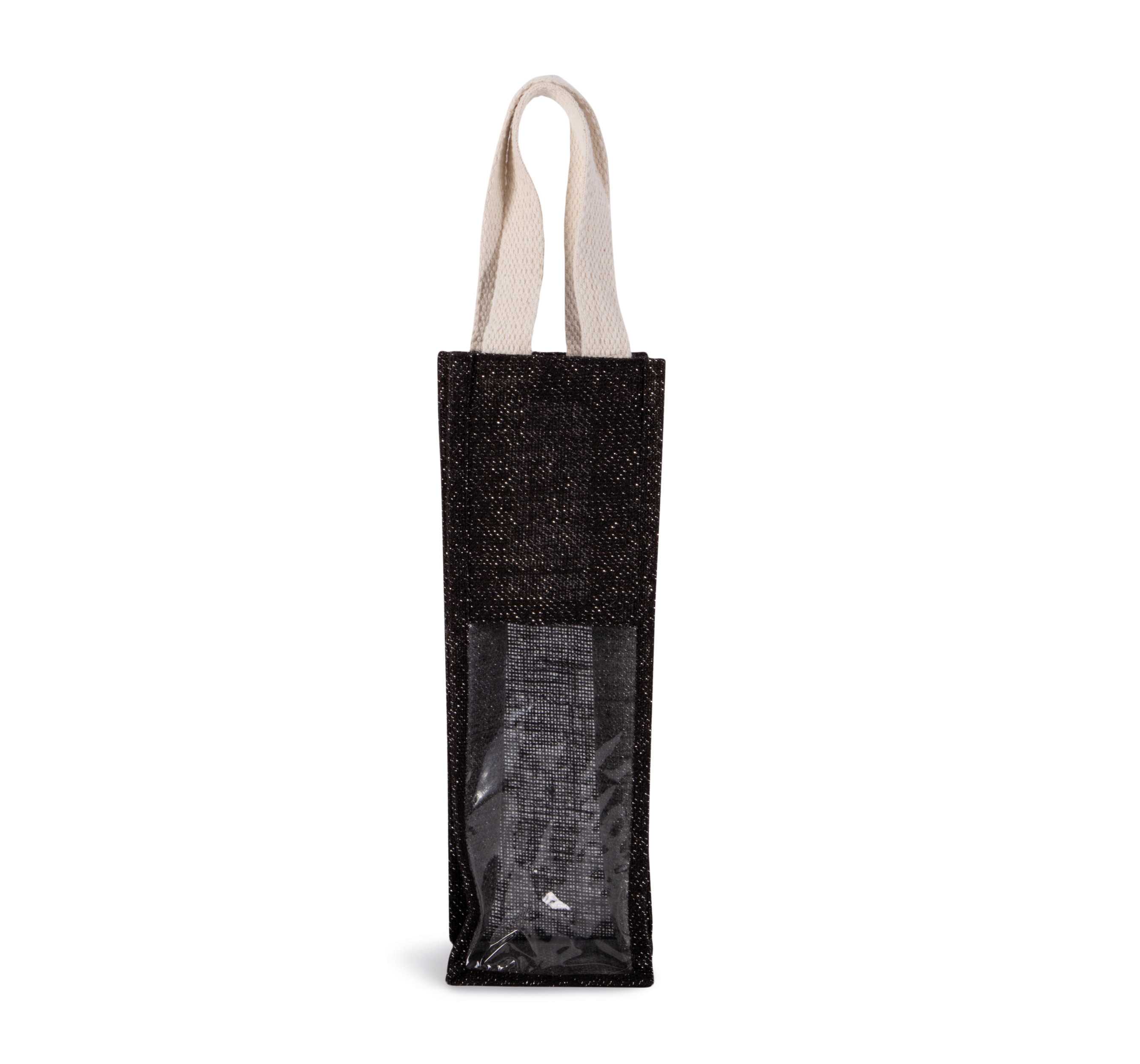 Bolsa de yute para botellas Black / Silver
