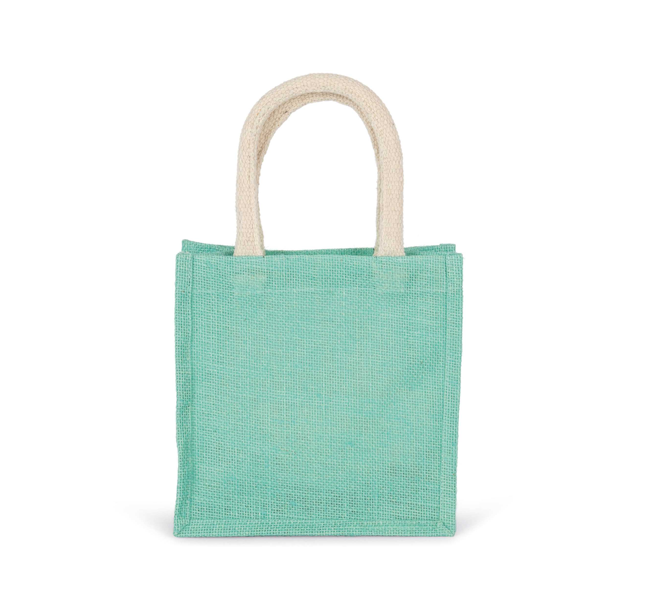 Bolsa estilo cesta de tela de yute, modelo pequeño Ice Mint