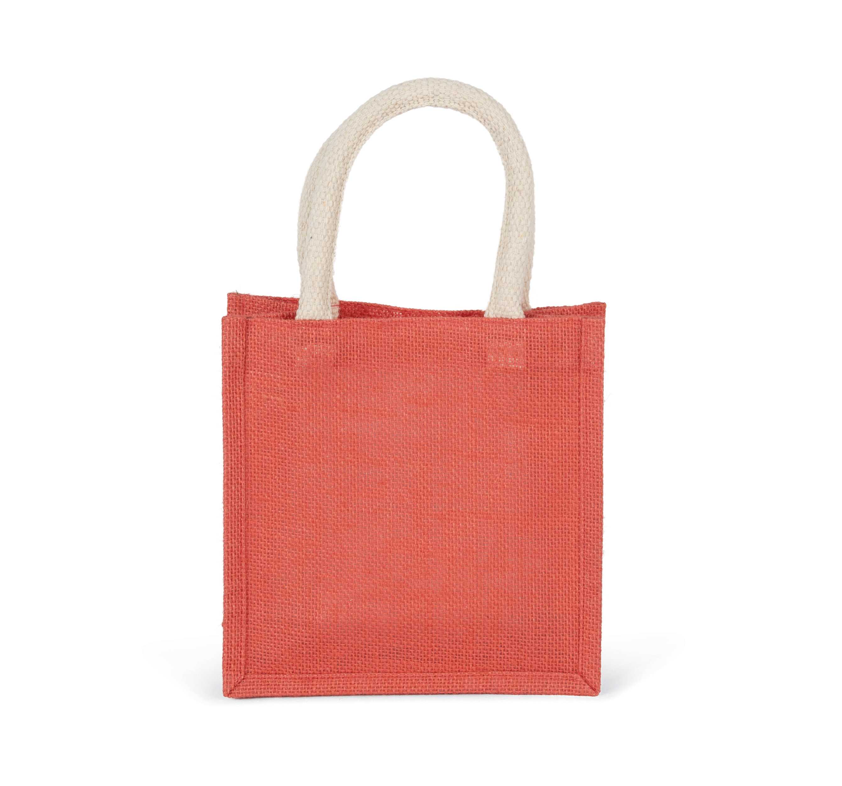 Bolsa estilo cesta de tela de yute, modelo pequeño True Coral