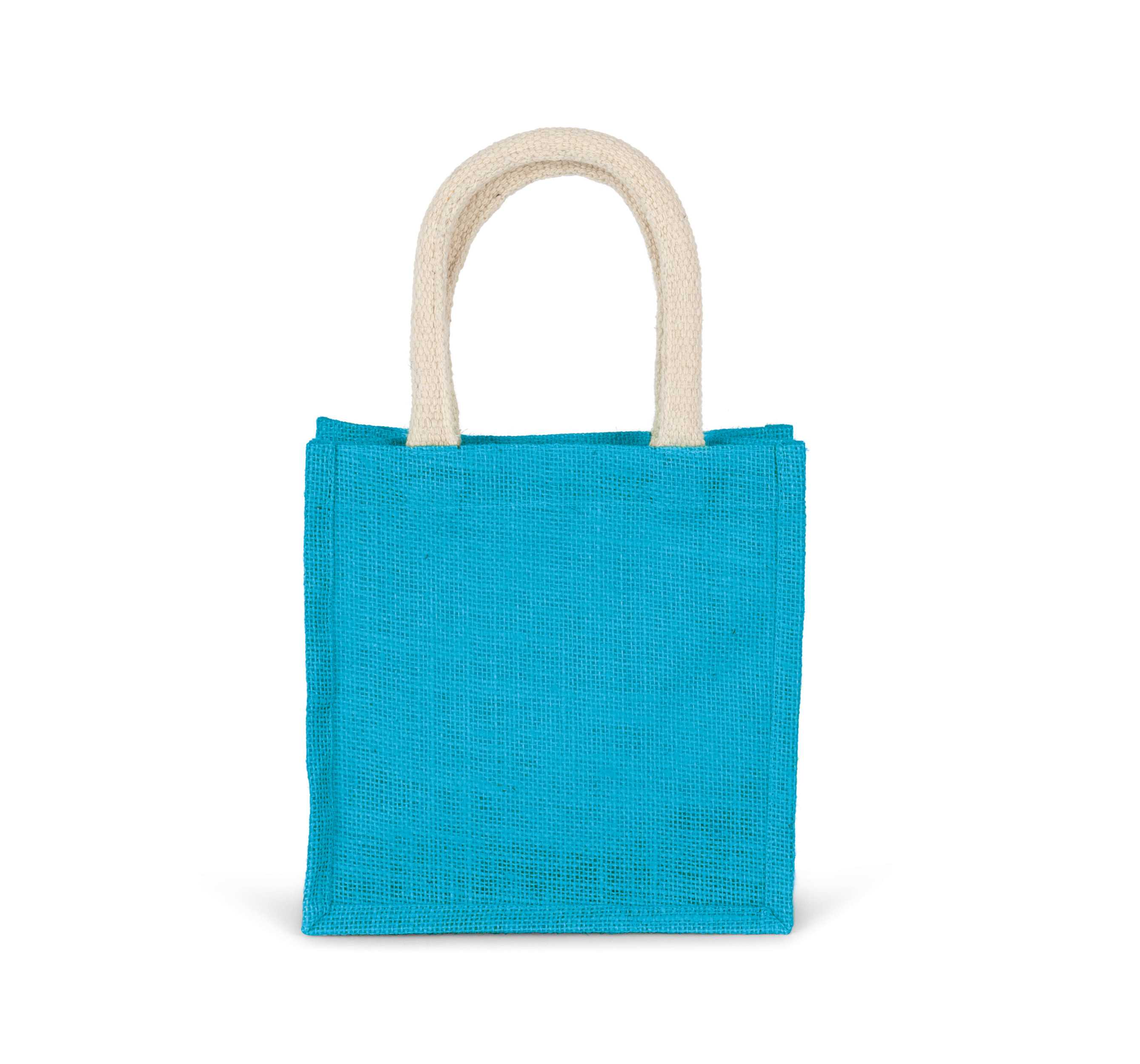 Bolsa estilo cesta de tela de yute, modelo pequeño Turquoise