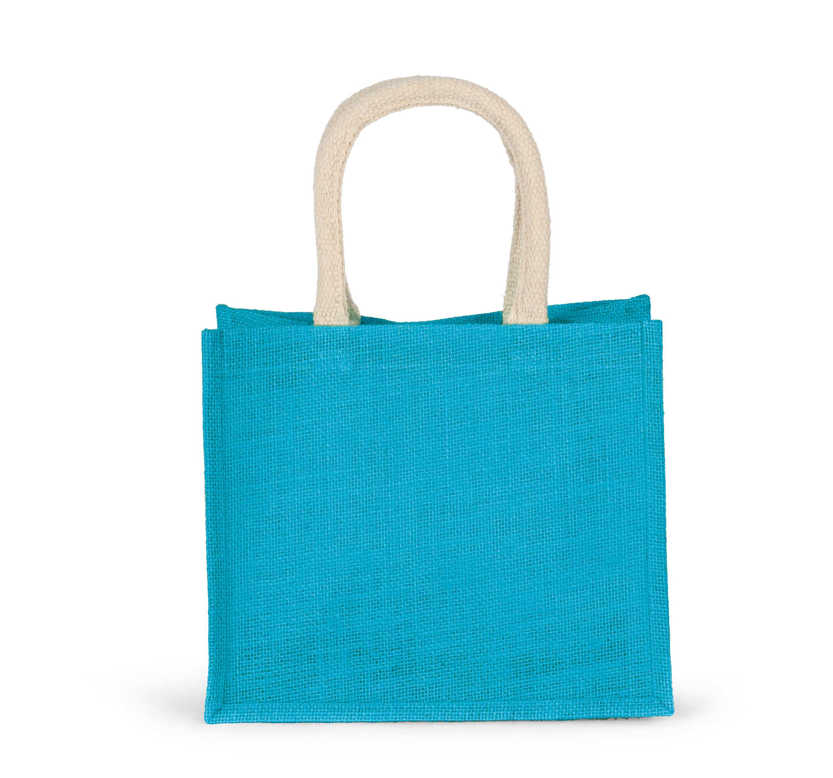 Bolsa estilo cesta de tela de yute, modelo mediano Turquoise