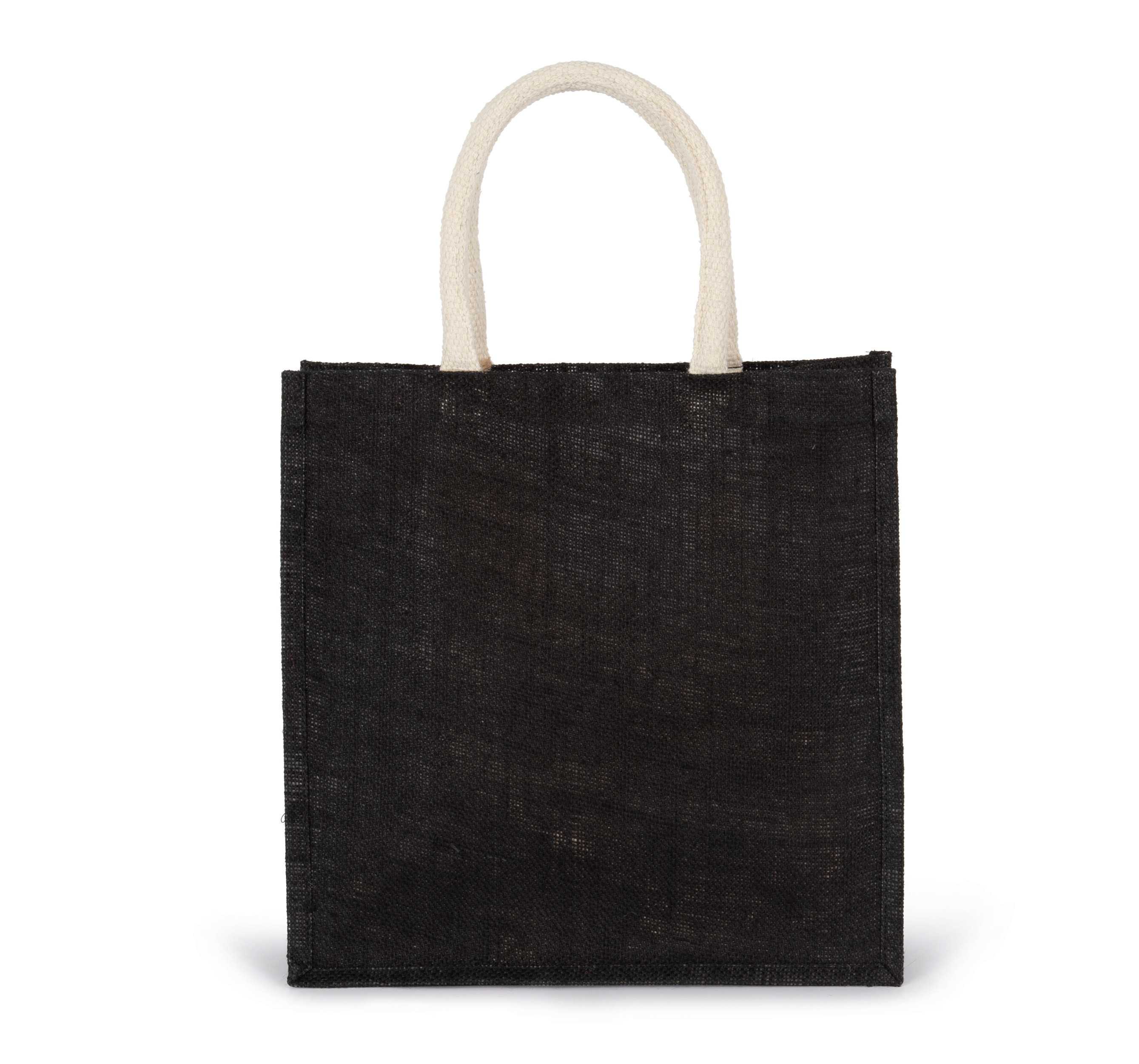 Bolsa estilo cesta de tela de yute, modelo grande Black