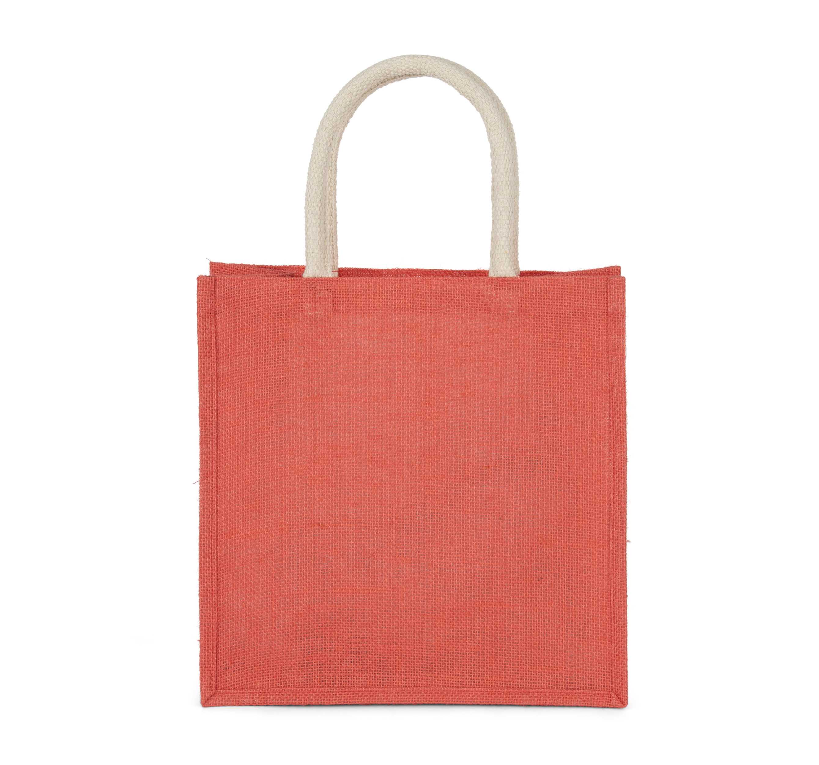 Bolsa estilo cesta de tela de yute, modelo grande True Coral