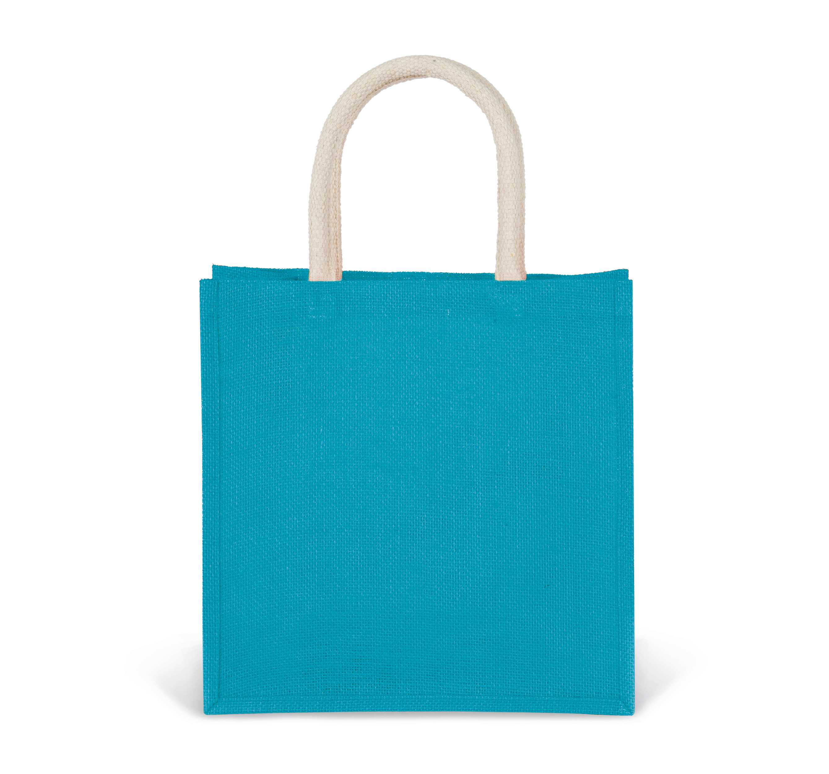 Bolsa estilo cesta de tela de yute, modelo grande Turquoise