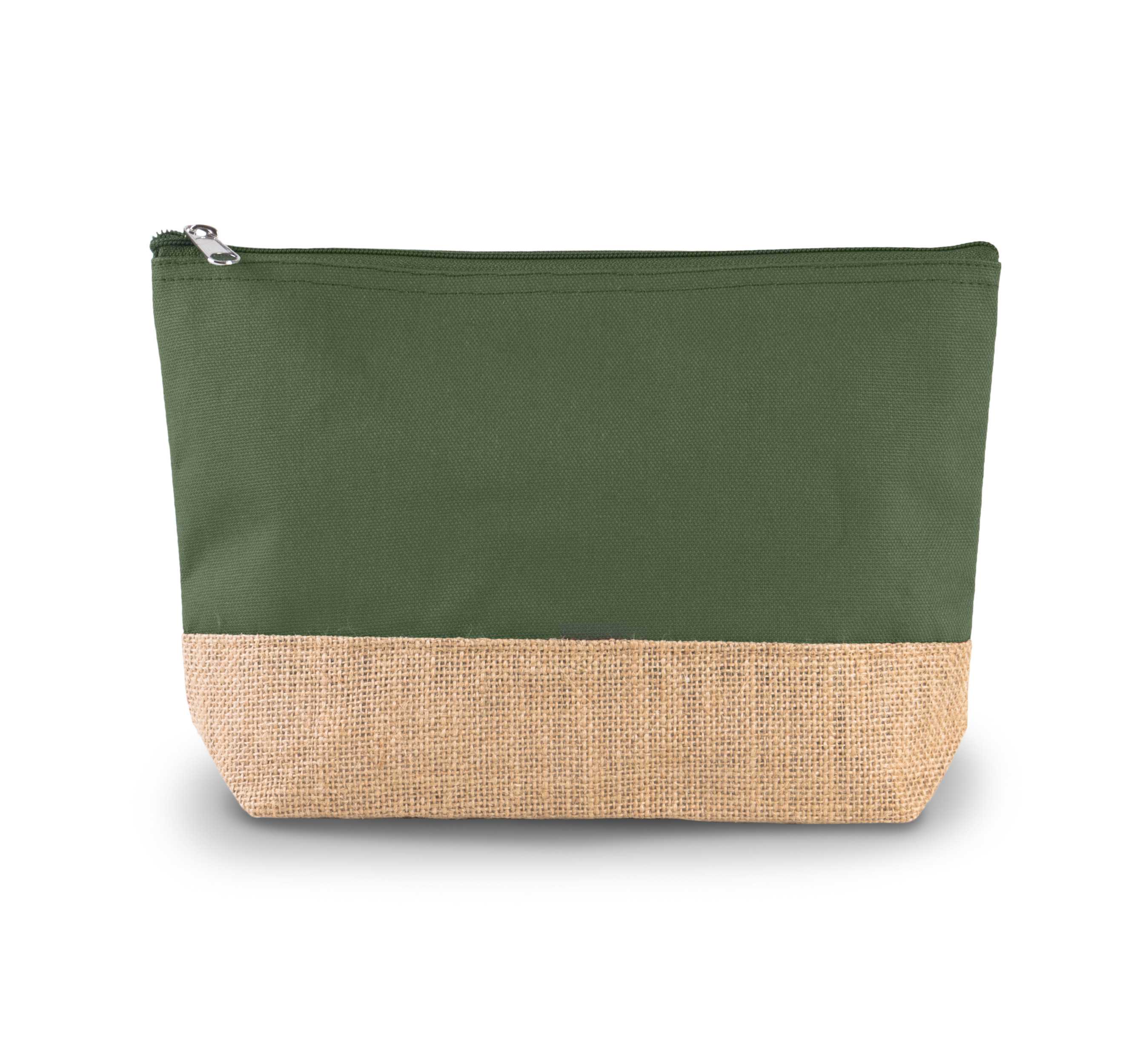 Estuche de algodón canvas y yute Dusty Light Green / Natural