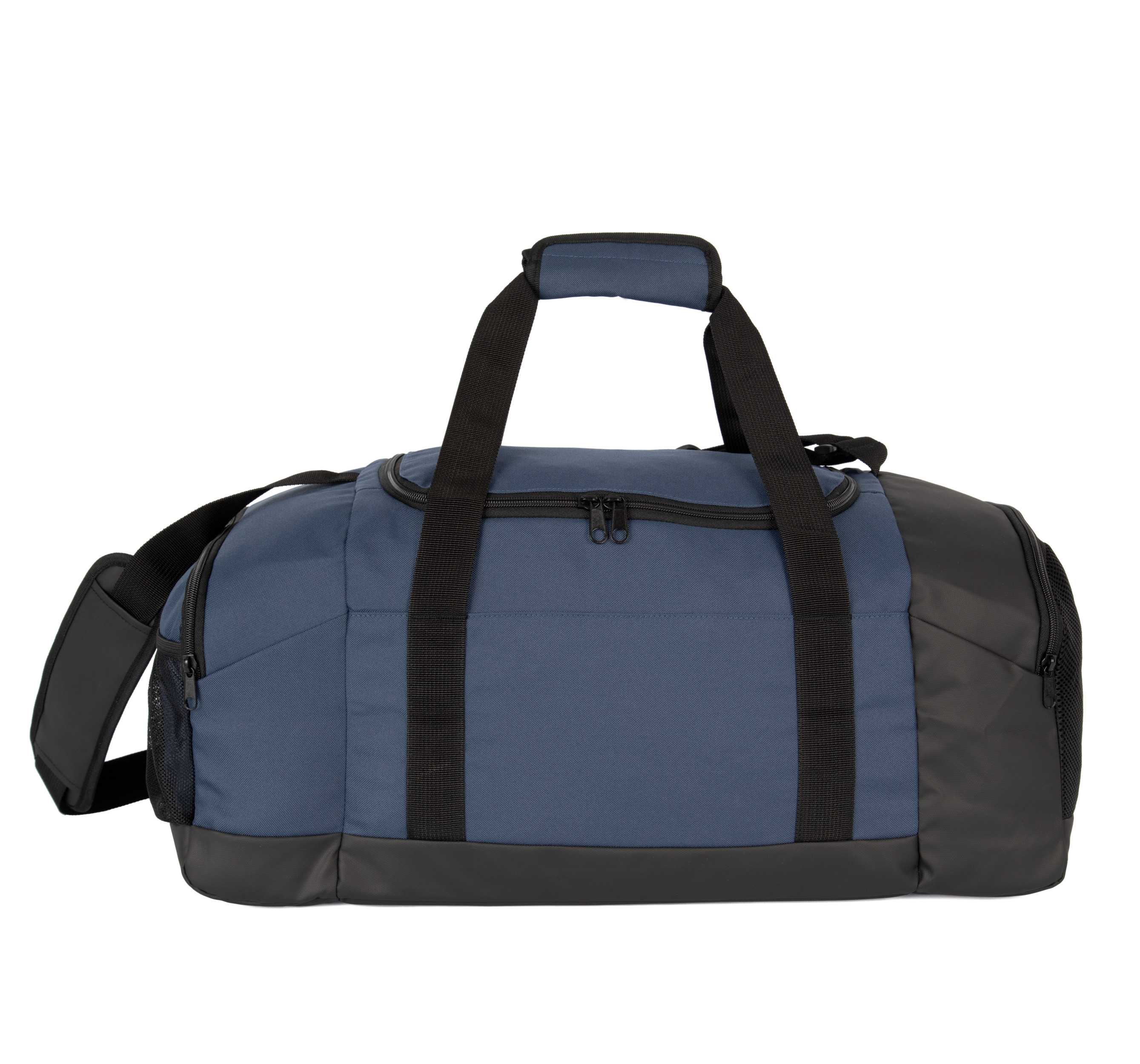Bolsa de deporte en material reciclado con doble compartimento lateral Deep Blue / Black