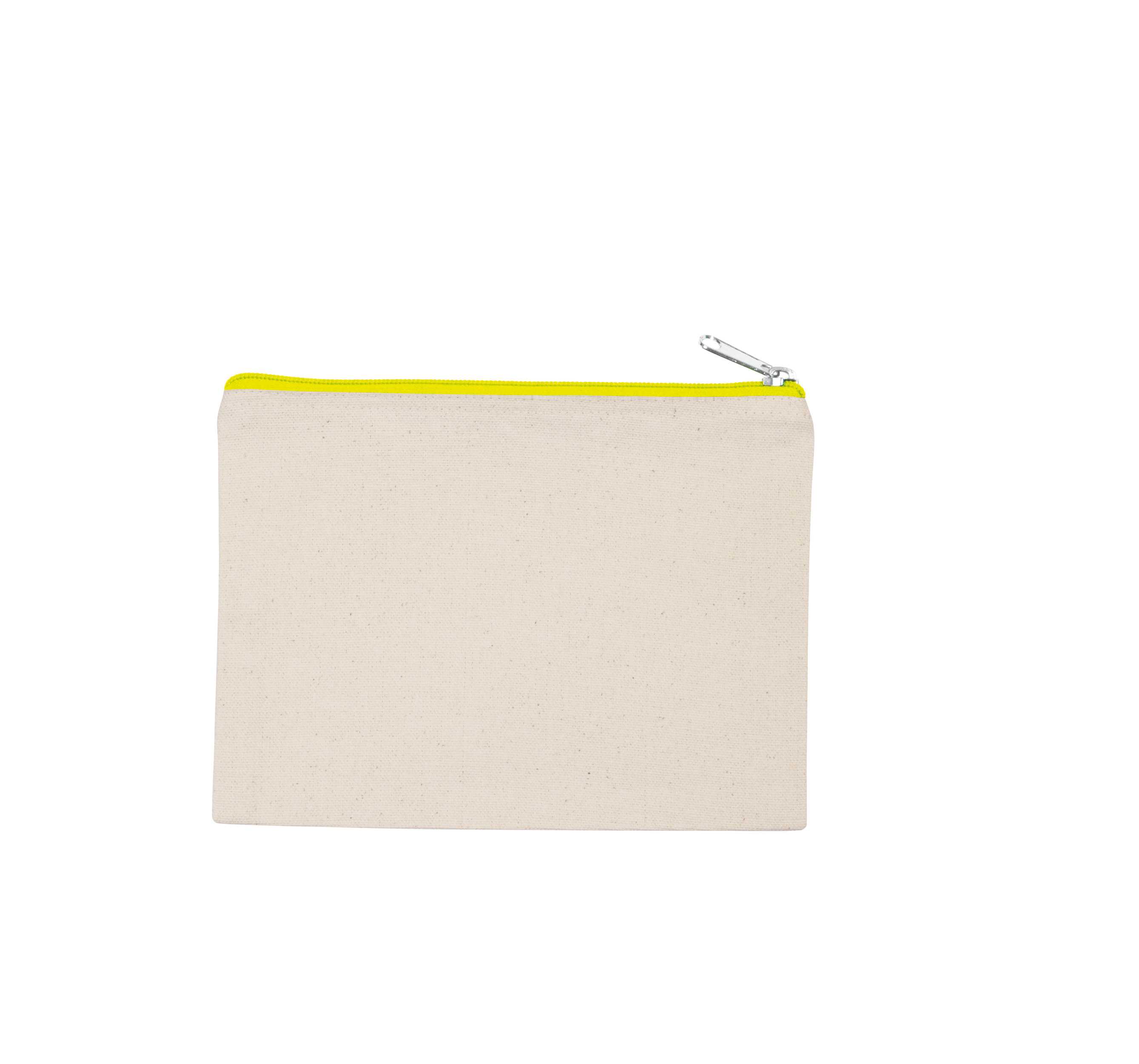 Estuche de algodón canvas, modelo mediano Natural / Fluorescent Yellow