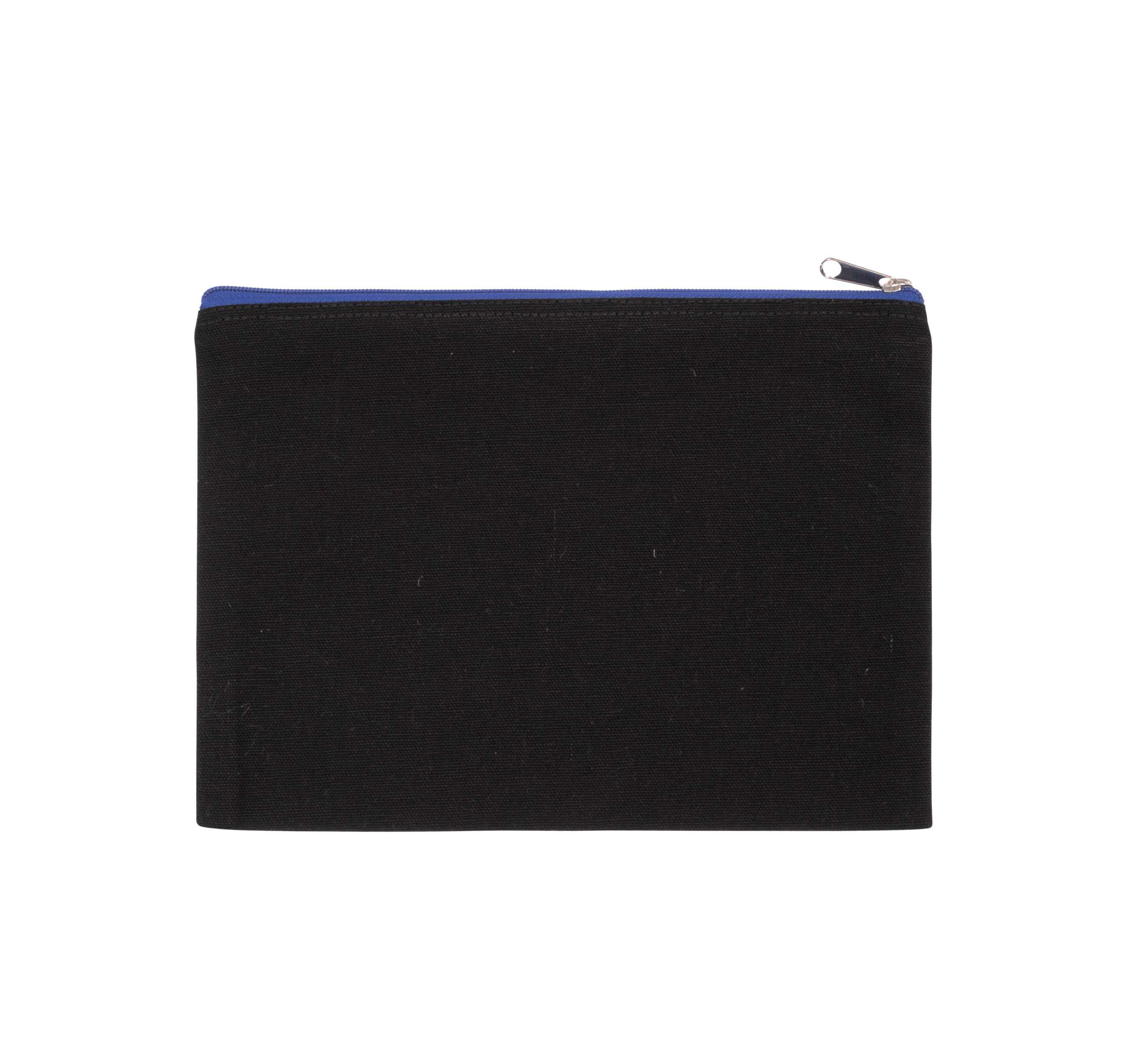Estuche de algodón canvas, modelo grande Black / Royal Blue