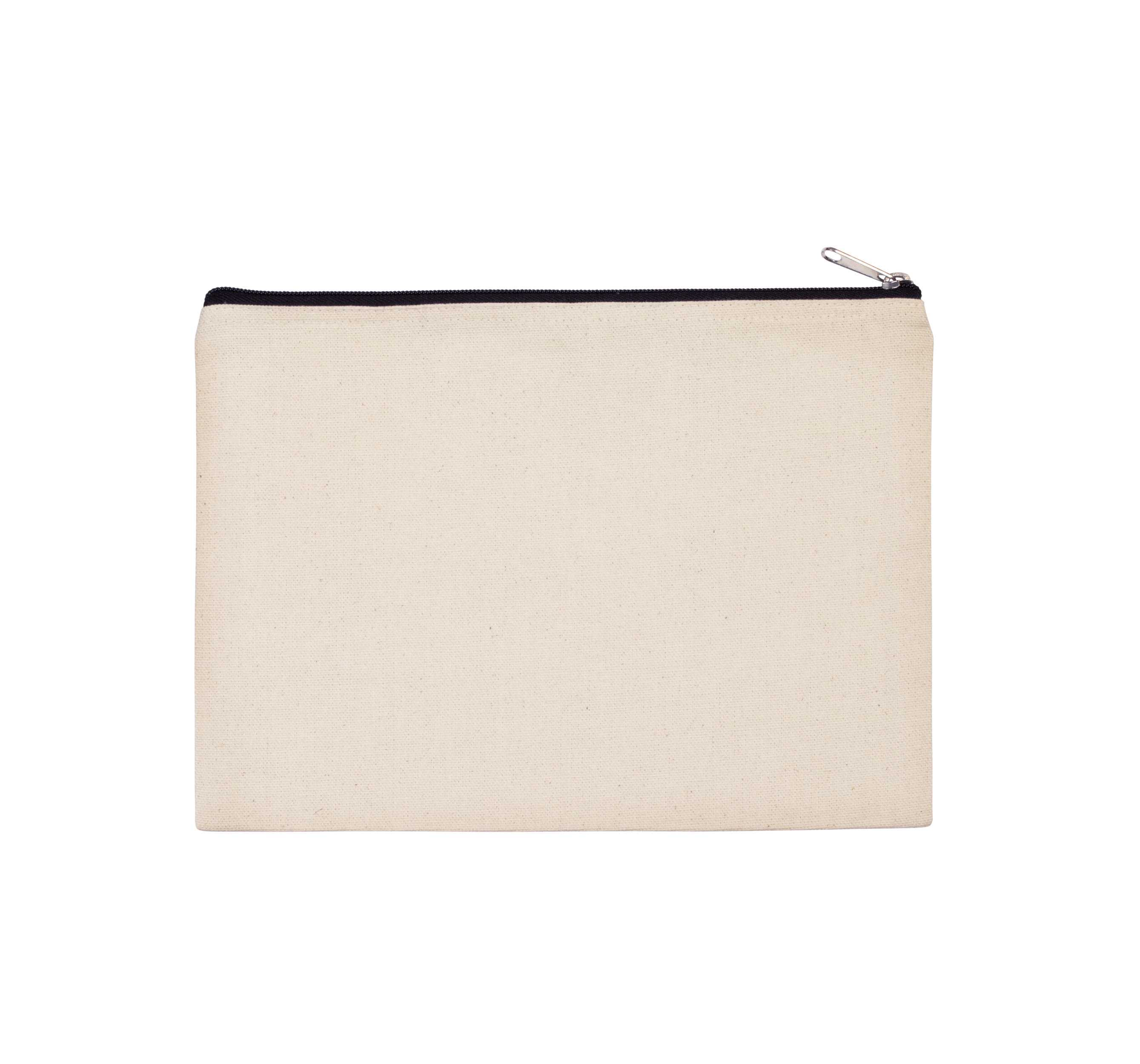 Estuche de algodón canvas, modelo grande Natural / Black