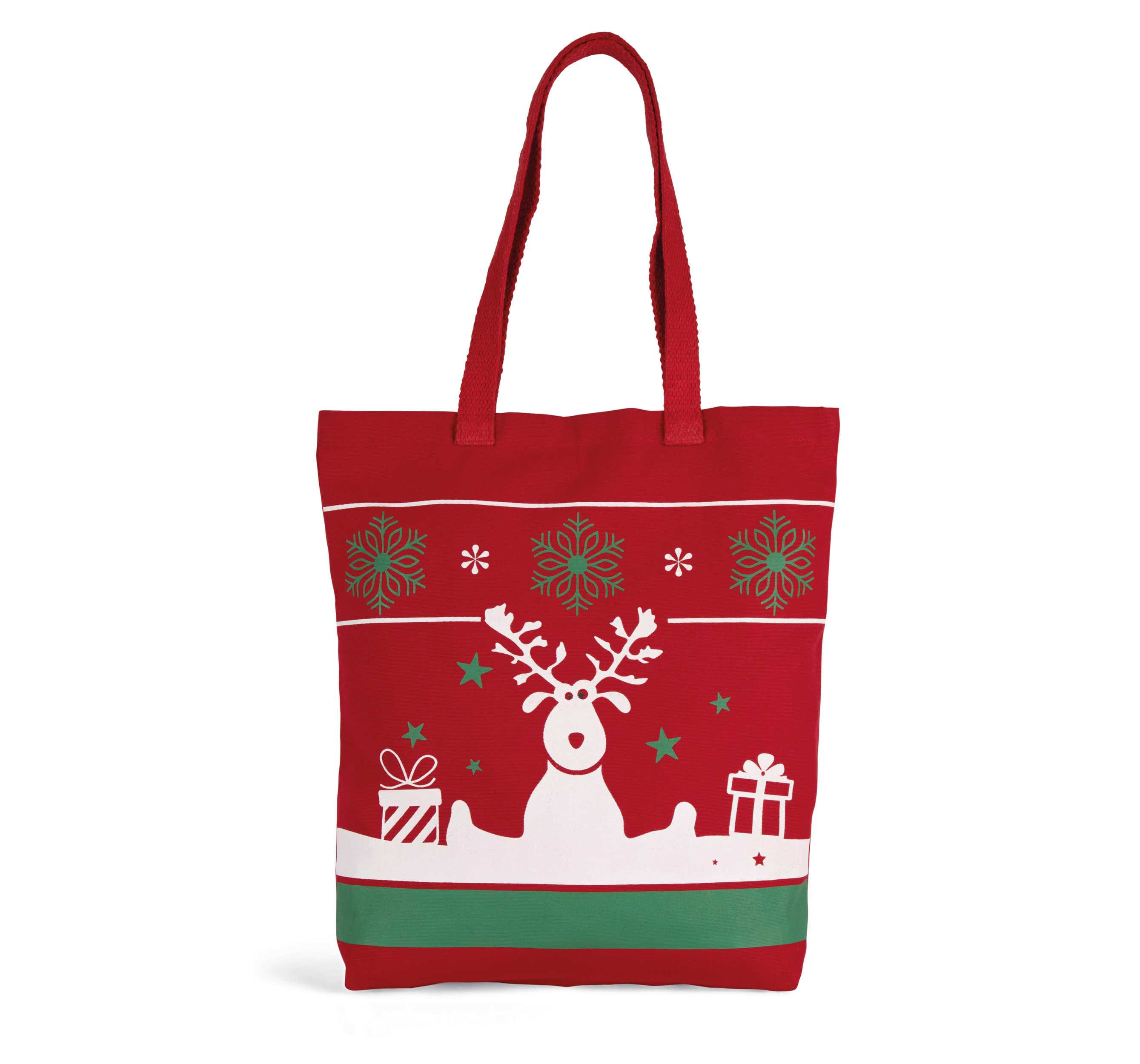 Bolsa shopper con motivos navideños Cherry Red