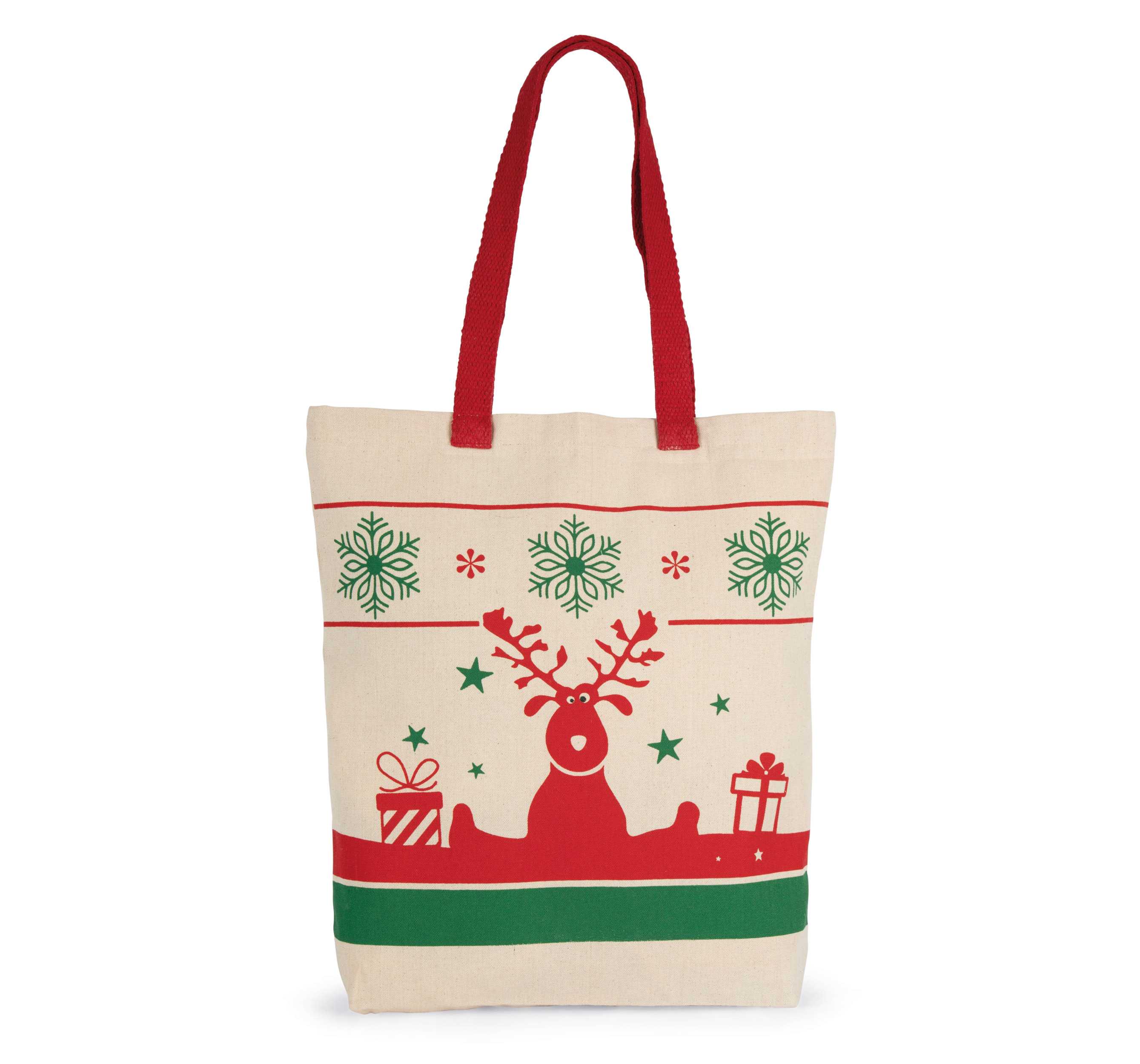 Bolsa shopper con motivos navideños Natural