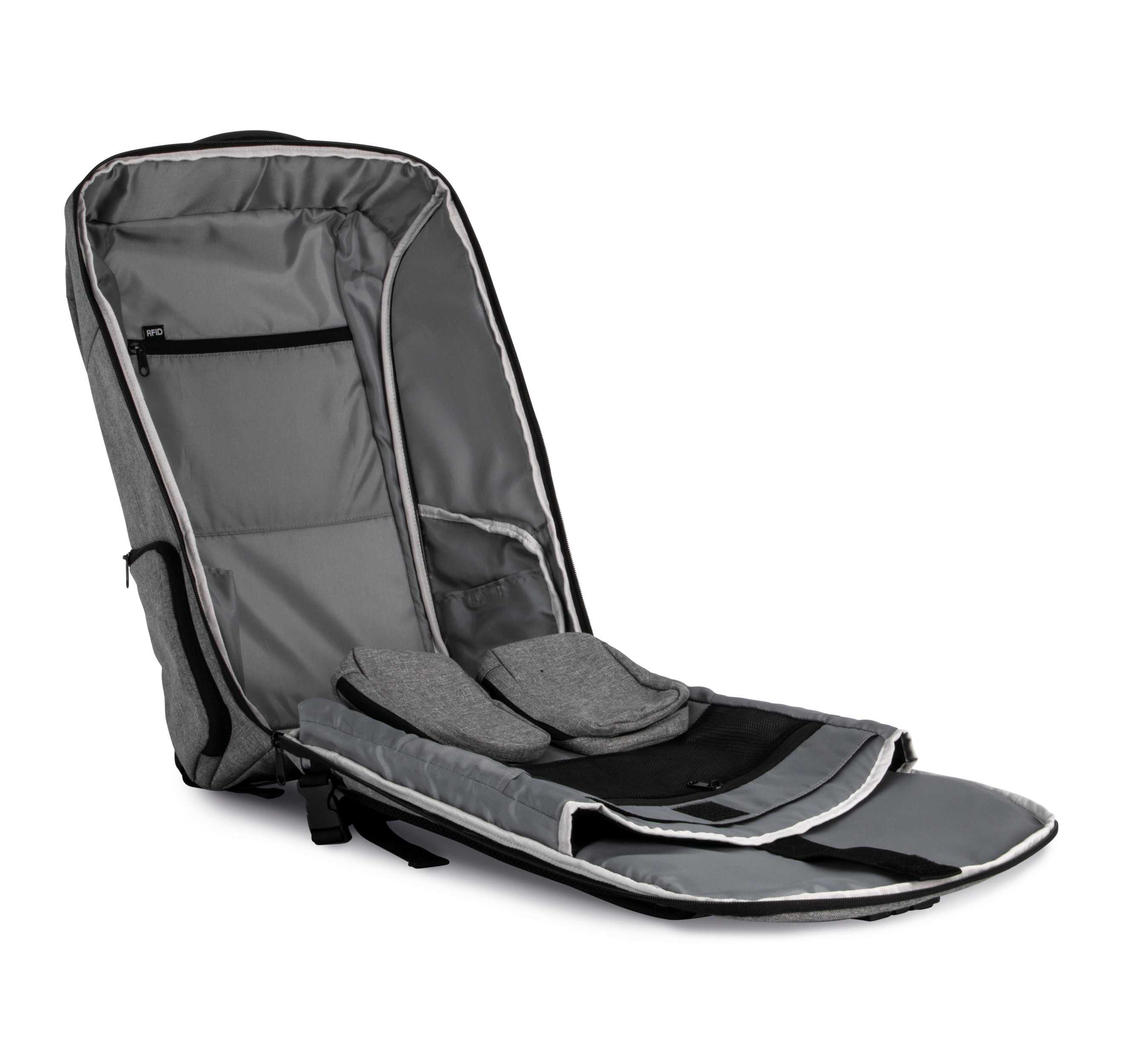 Mochila antirrobo de poliéster. Graphite Grey Heather / Black