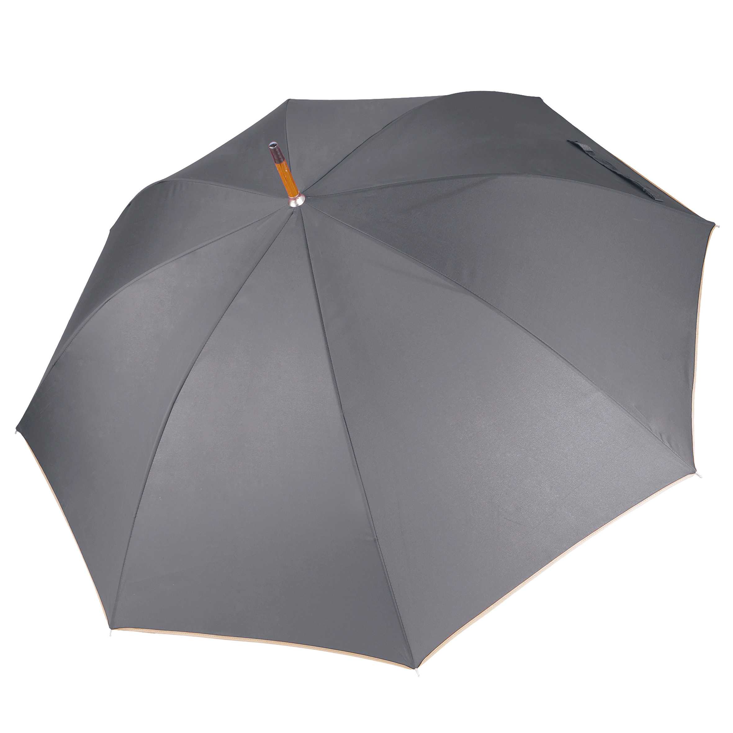 Paraguas mastil de madera Dark Grey / Beige