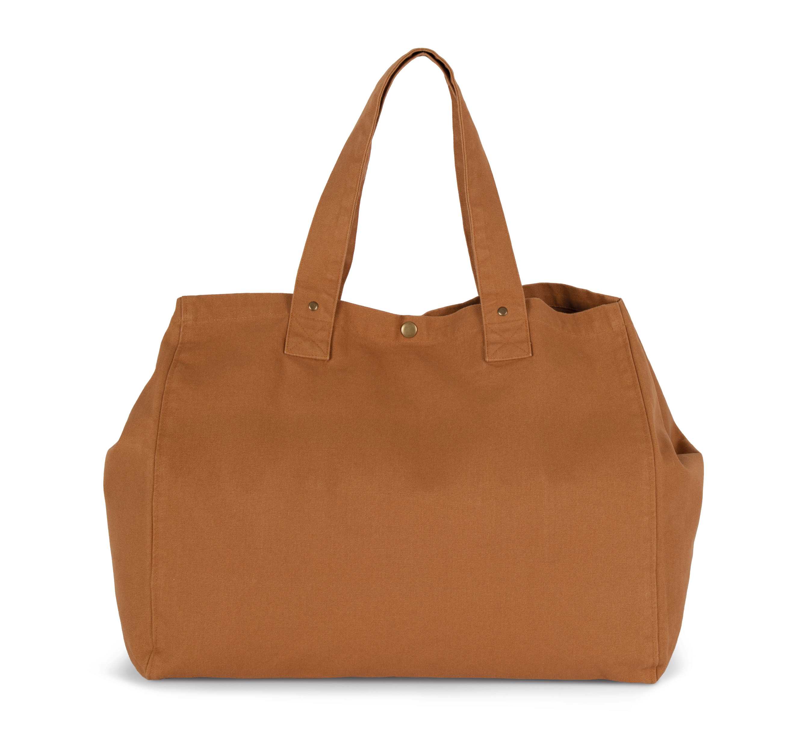 Bolsa shopper de algodón efecto lavado Washed Caramel Coffee