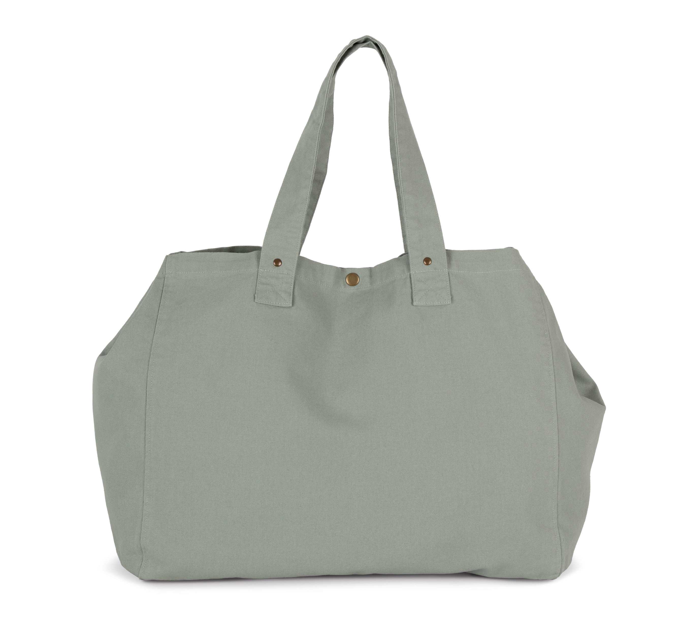 Bolsa shopper de algodón efecto lavado Washed Green Clay